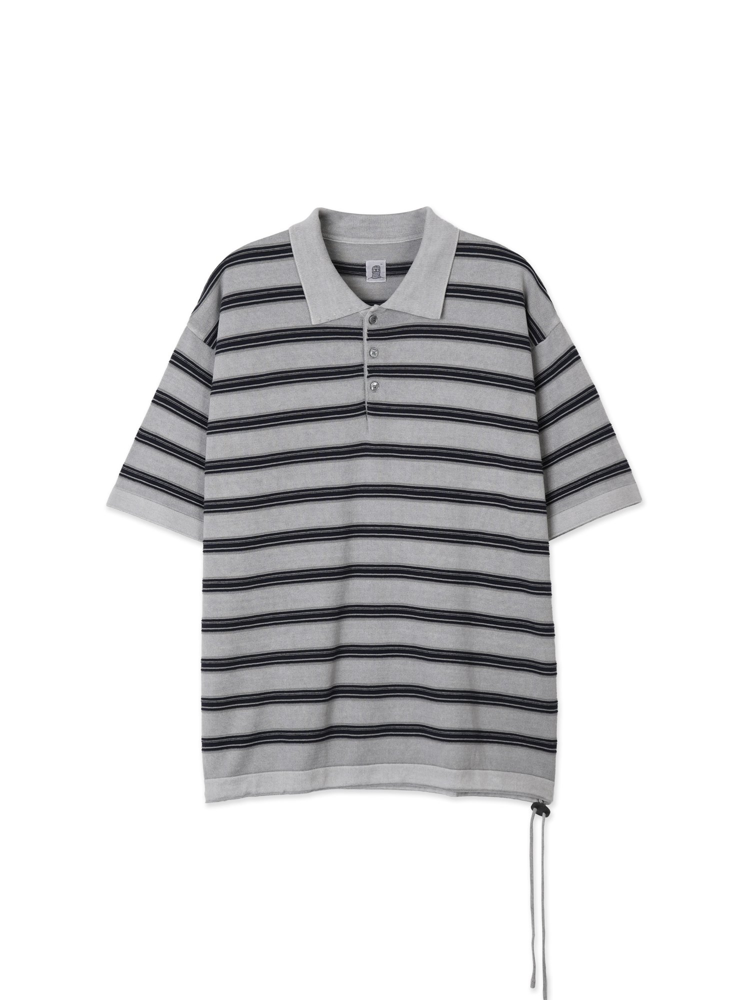 3-Line Stripe Collar Knit (Grey)