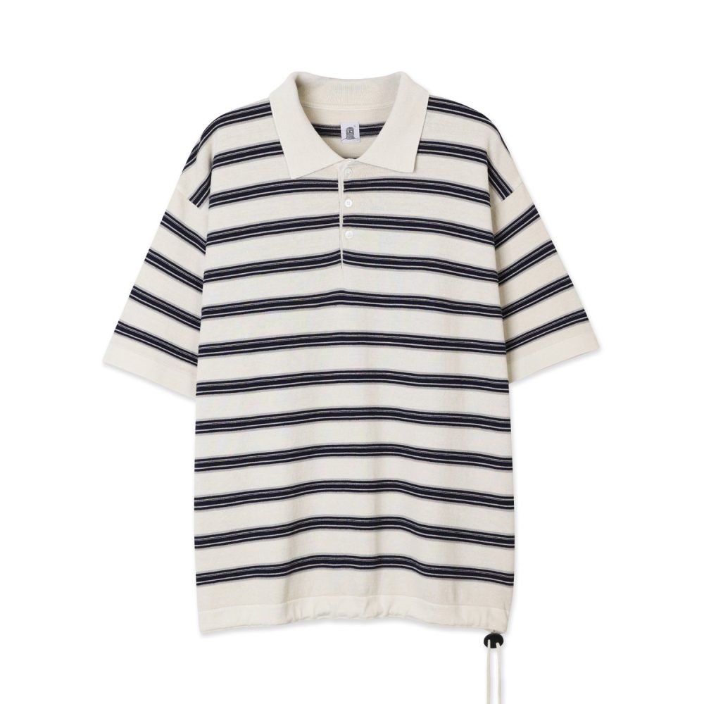 3-Line Stripe Collar Knit (Ivory)