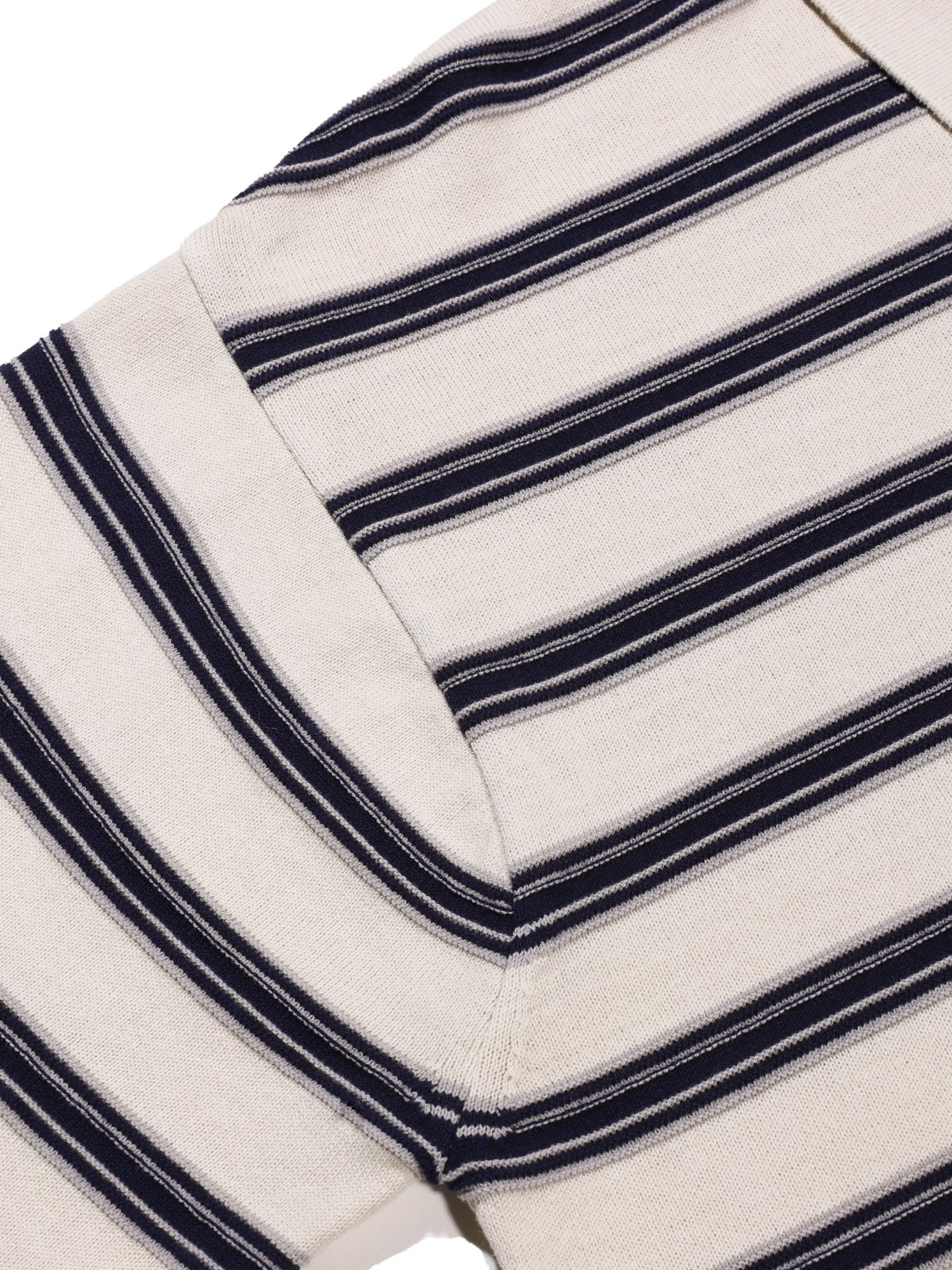 3-Line Stripe Collar Knit (Ivory)
