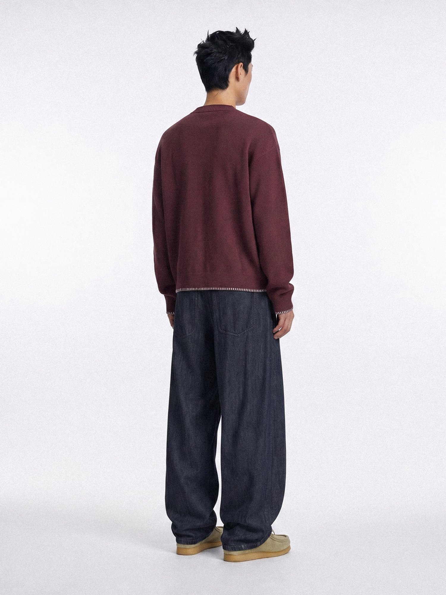 Linen Needle-work Cardigan (Purple)
