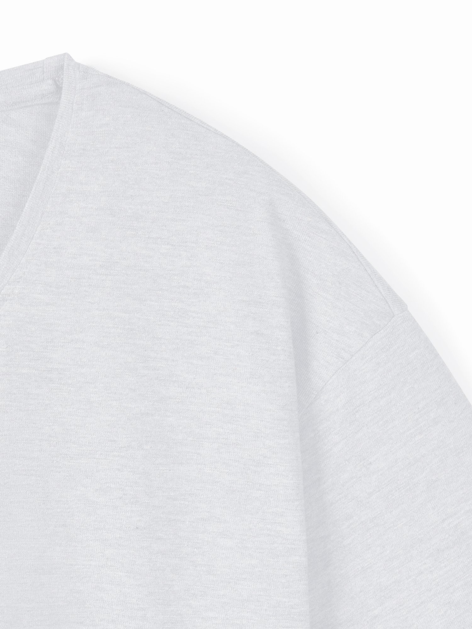 U-neck Half Sleeve (White Melange)