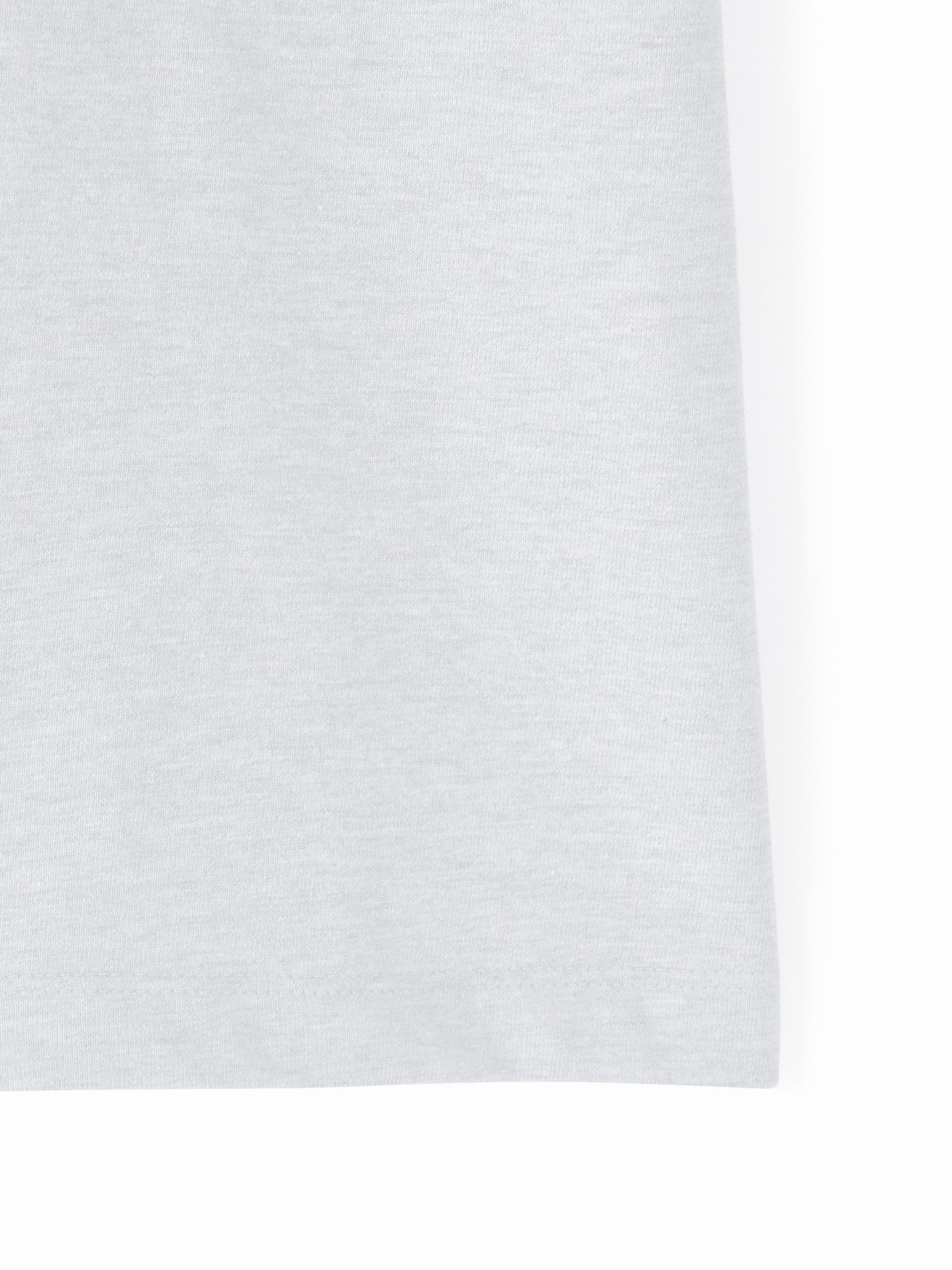 U-neck Half Sleeve (White Melange)
