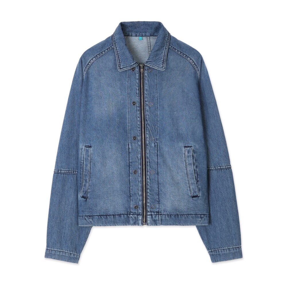 Zip-up Snap Denim Jacket (Blue)