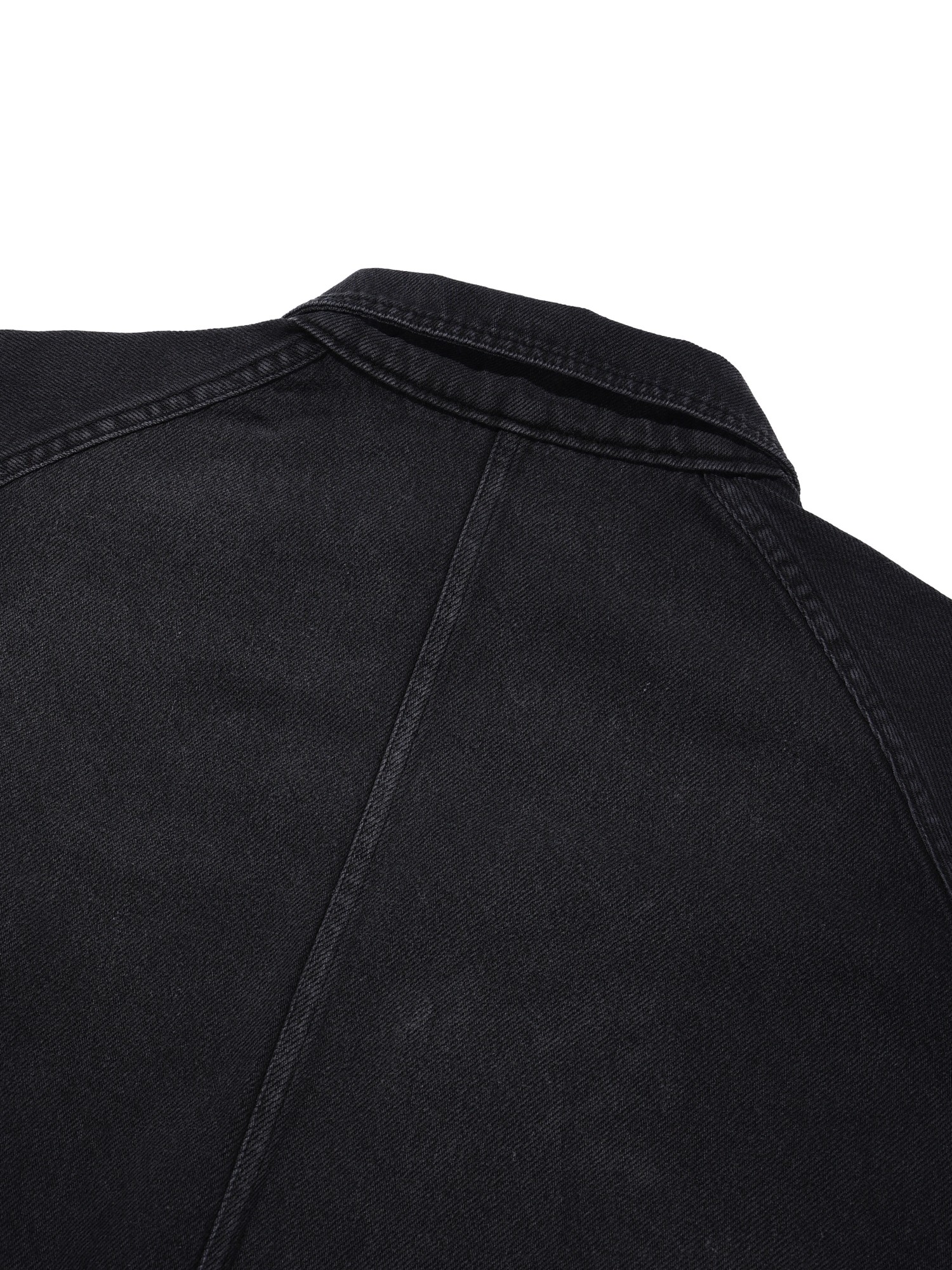 Zip-up Snap Denim Jacket (Black)