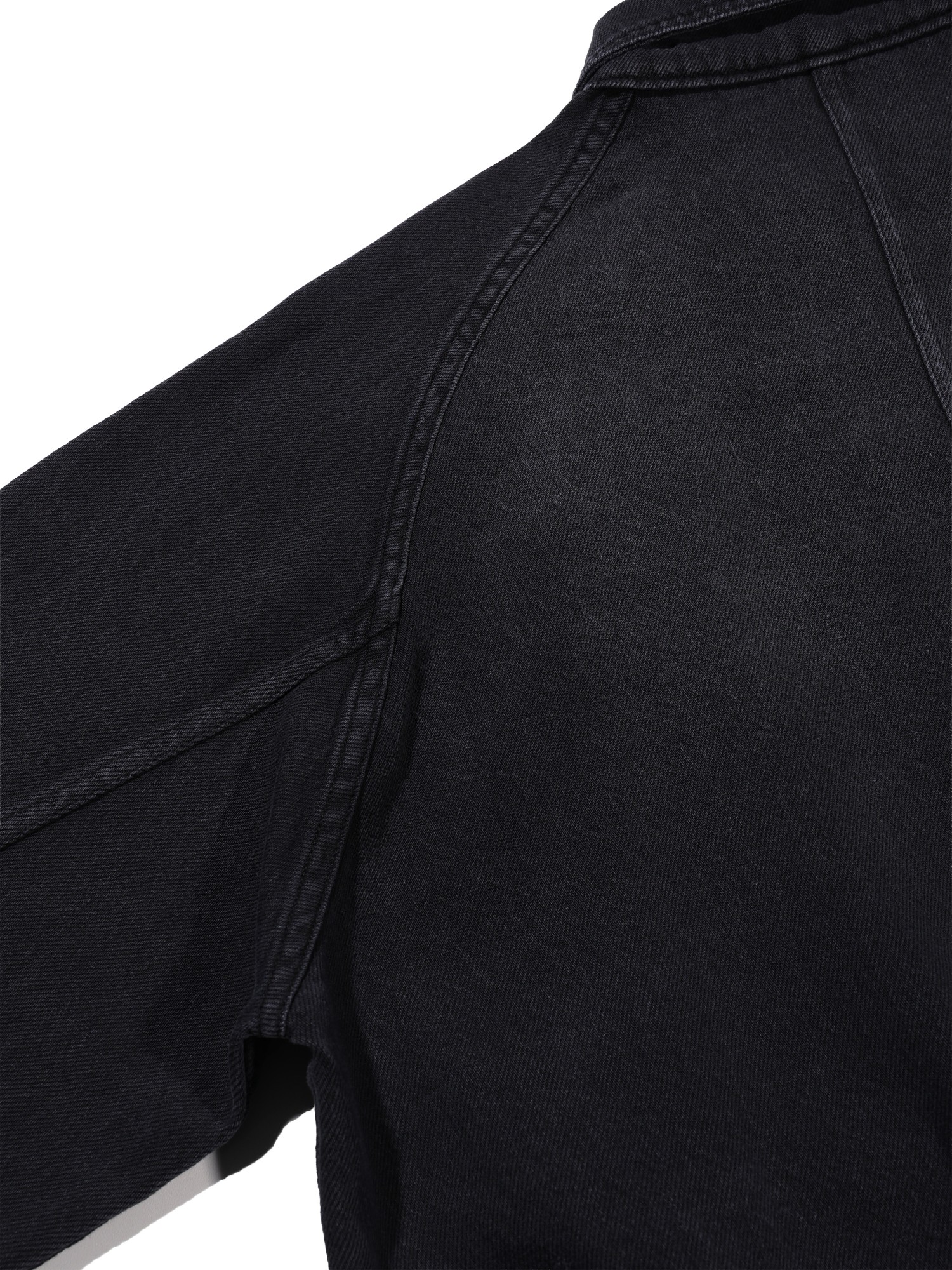 Zip-up Snap Denim Jacket (Black)