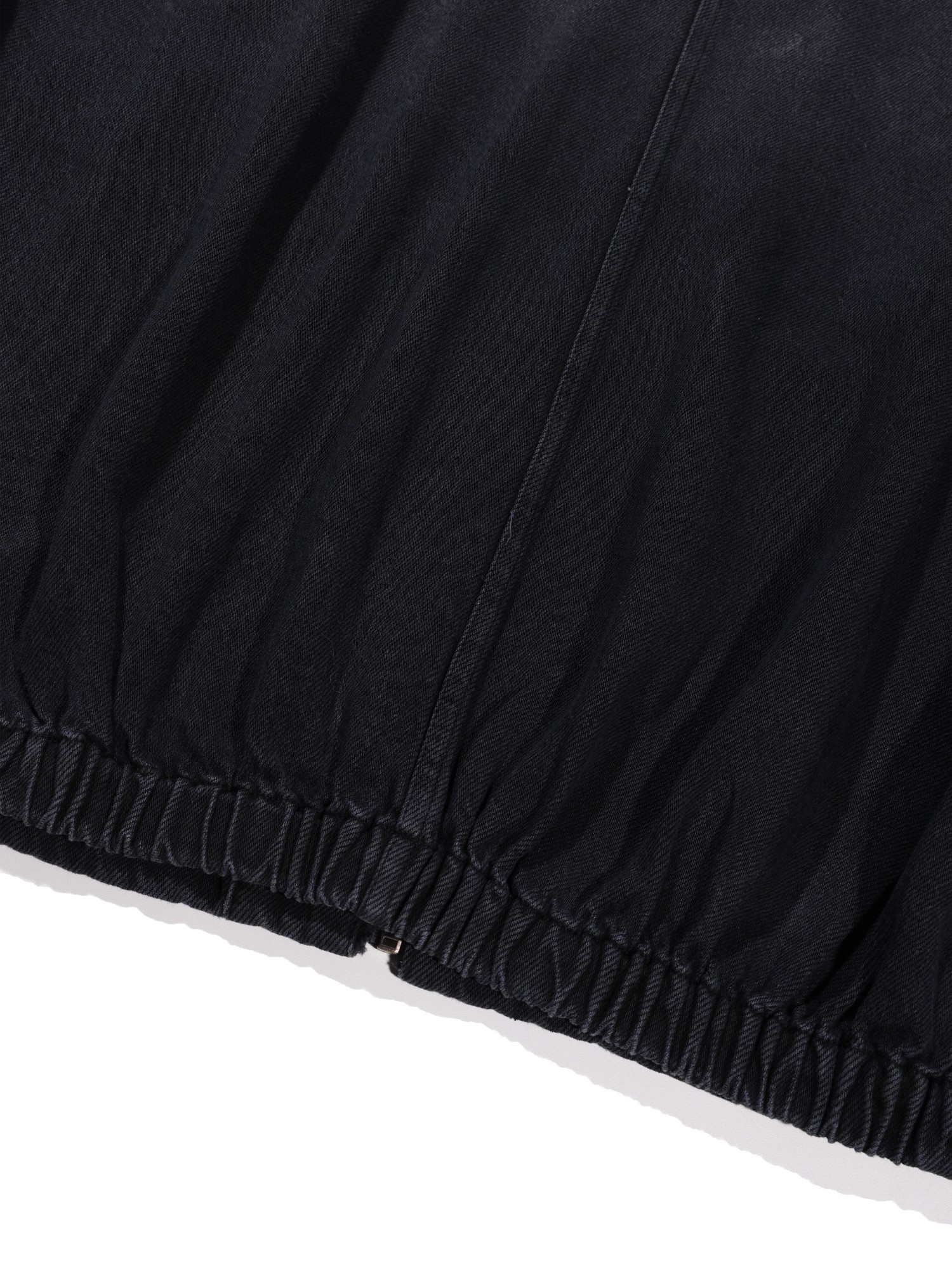 Zip-up Snap Denim Jacket (Black)