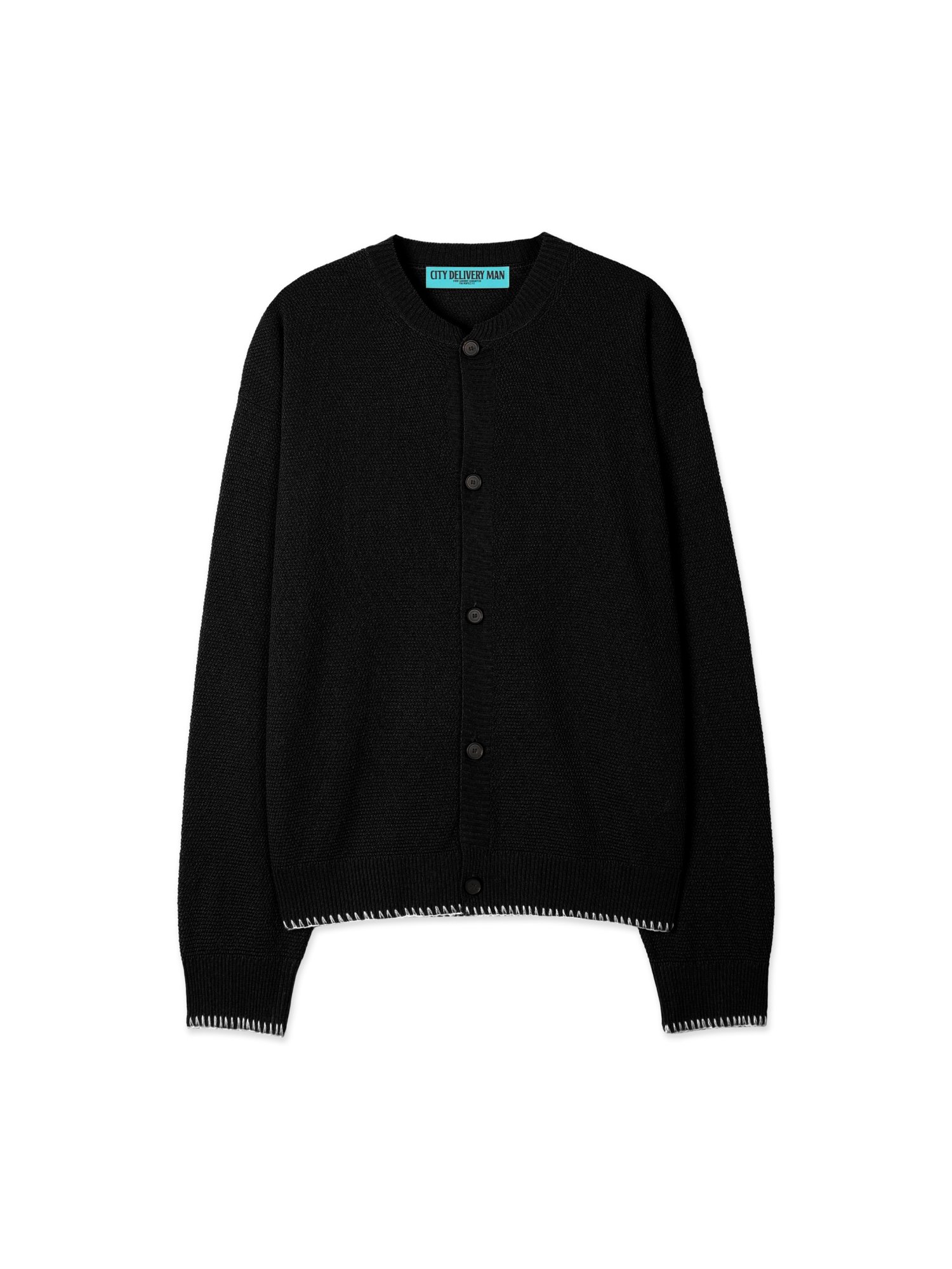 Linen Needle-work Cardigan (Black)