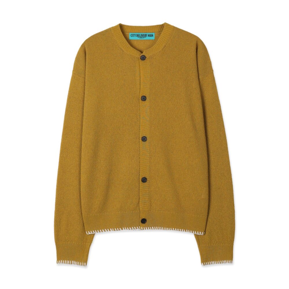 Linen Needle-work Cardigan (Yellow)