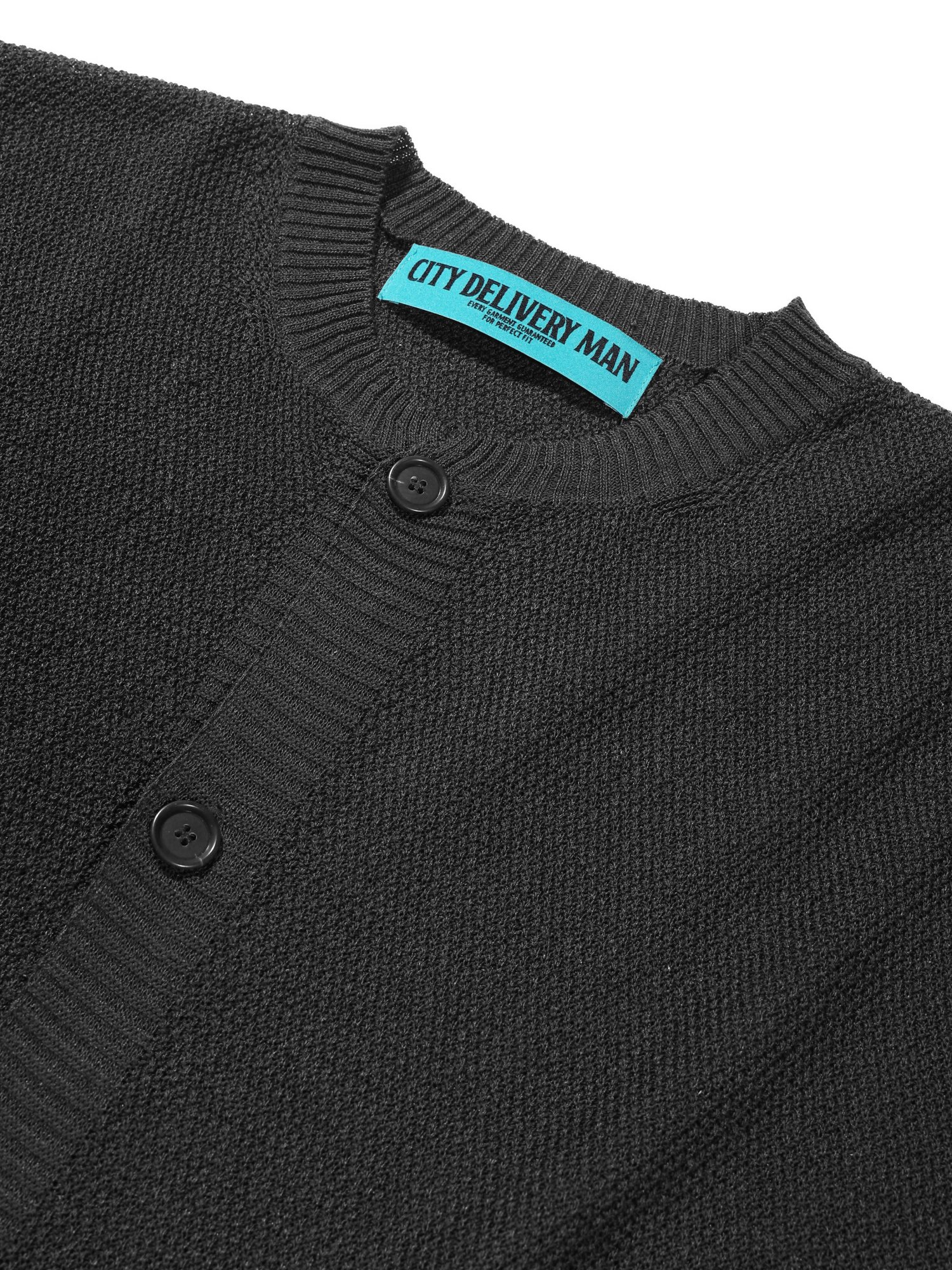 Linen Needle-work Cardigan (Charcoal)