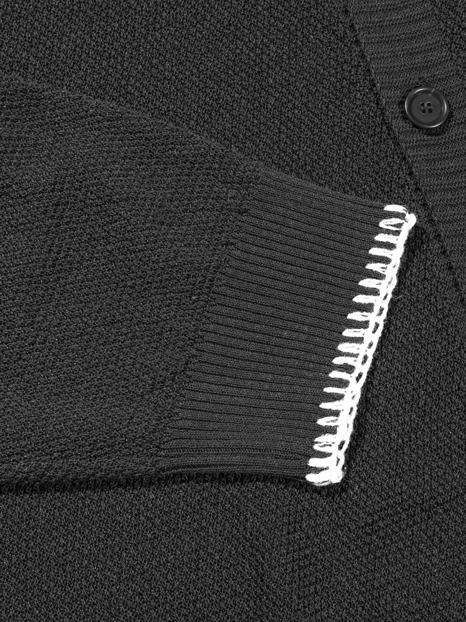 Linen Needle-work Cardigan (Charcoal)