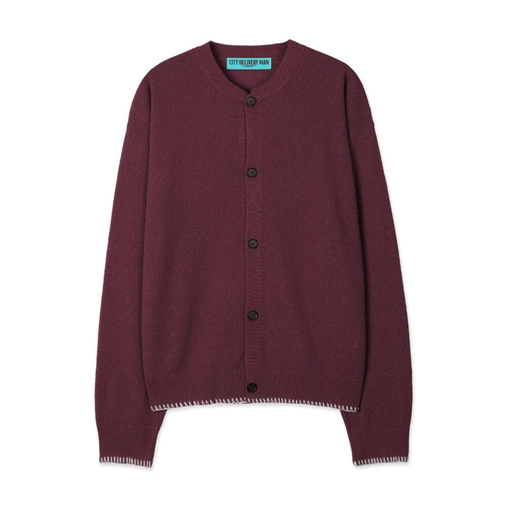 Linen Needle-work Cardigan (Purple)