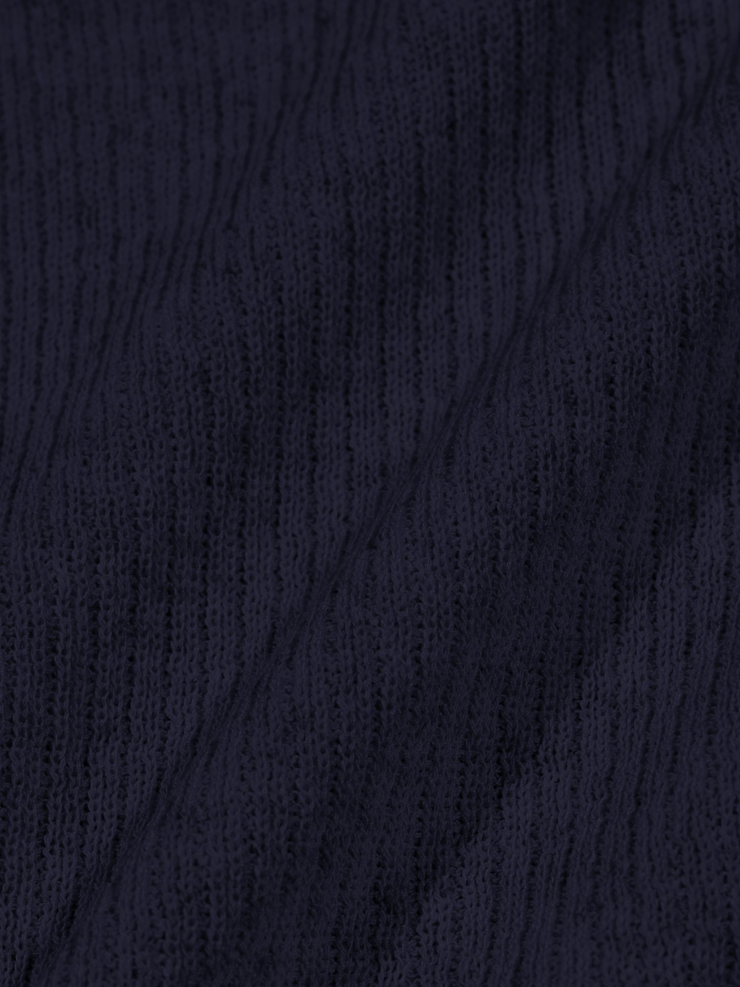Linen Zip-up Knit Cardigan (Navy)