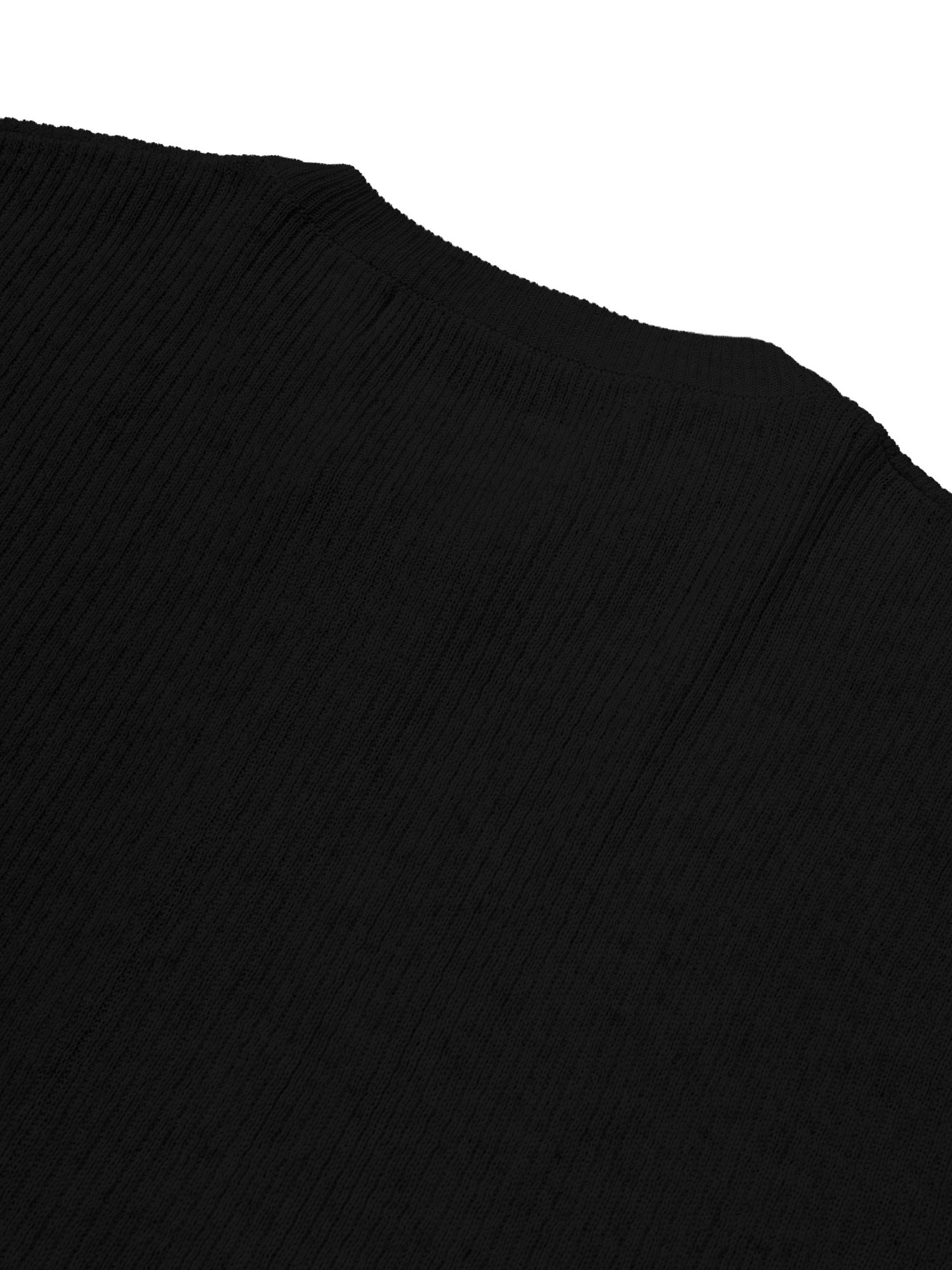 Linen Zip-up Knit Cardigan (Black)