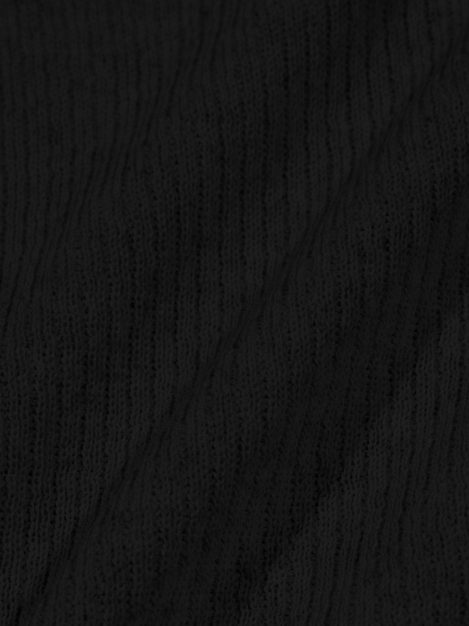 Linen Zip-up Knit Cardigan (Black)