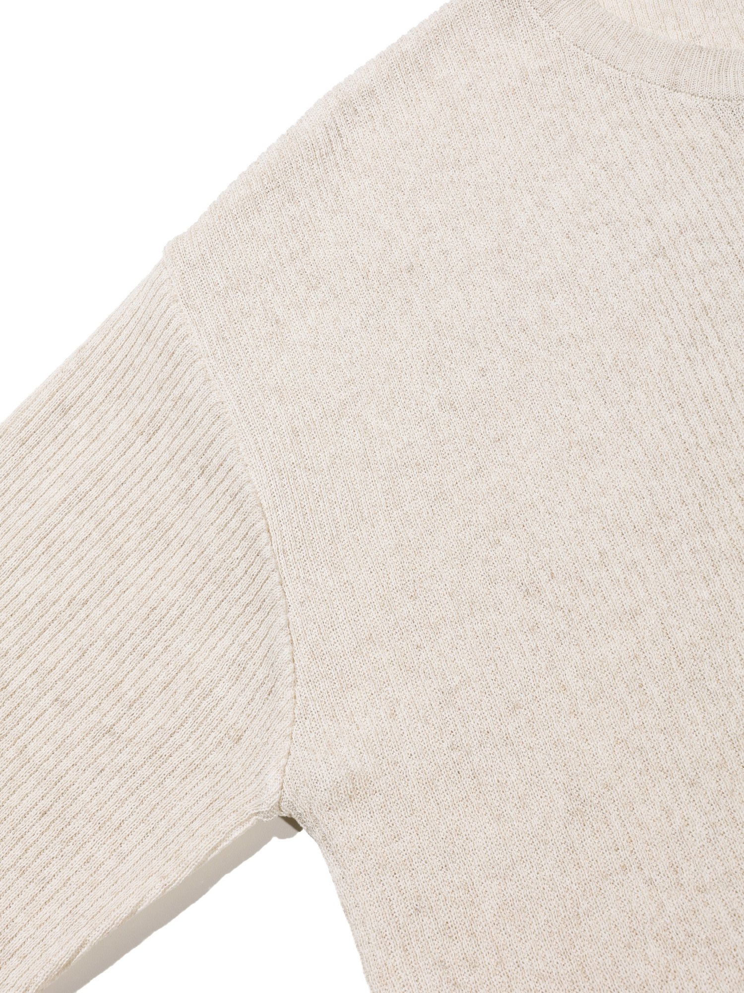 Linen Zip-up Knit Cardigan (Oatmeal)