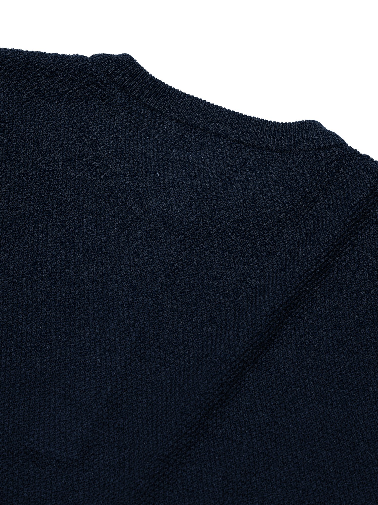 Linen Henry Knit Pull-over (Navy)