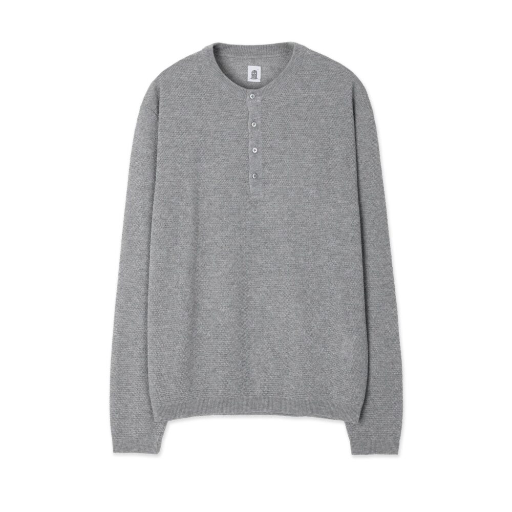Linen Henry Knit Pull-over (Melange)
