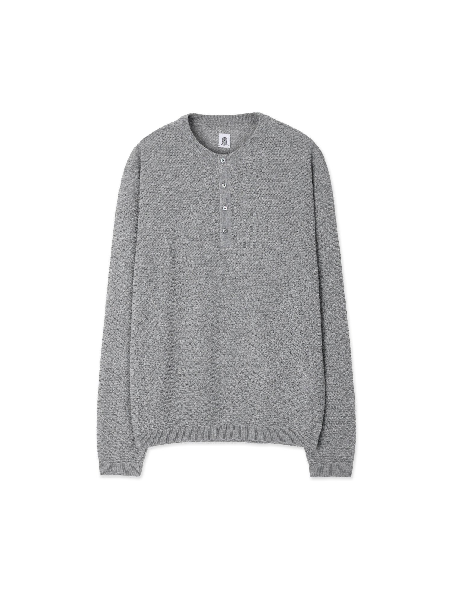 Linen Henry Knit Pull-over (Melange)