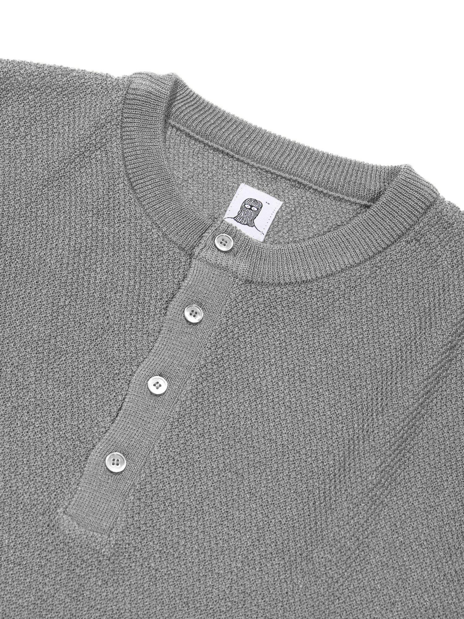 Linen Henry Knit Pull-over (Melange)