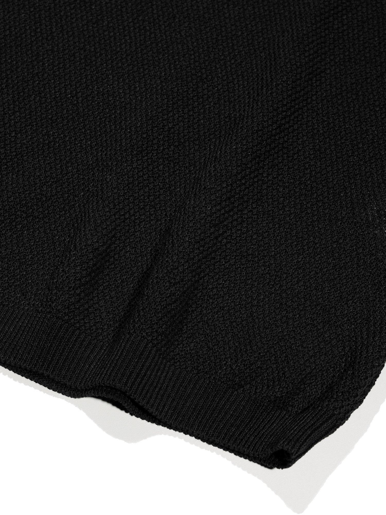 Linen Henry Knit Pull-over (Black)