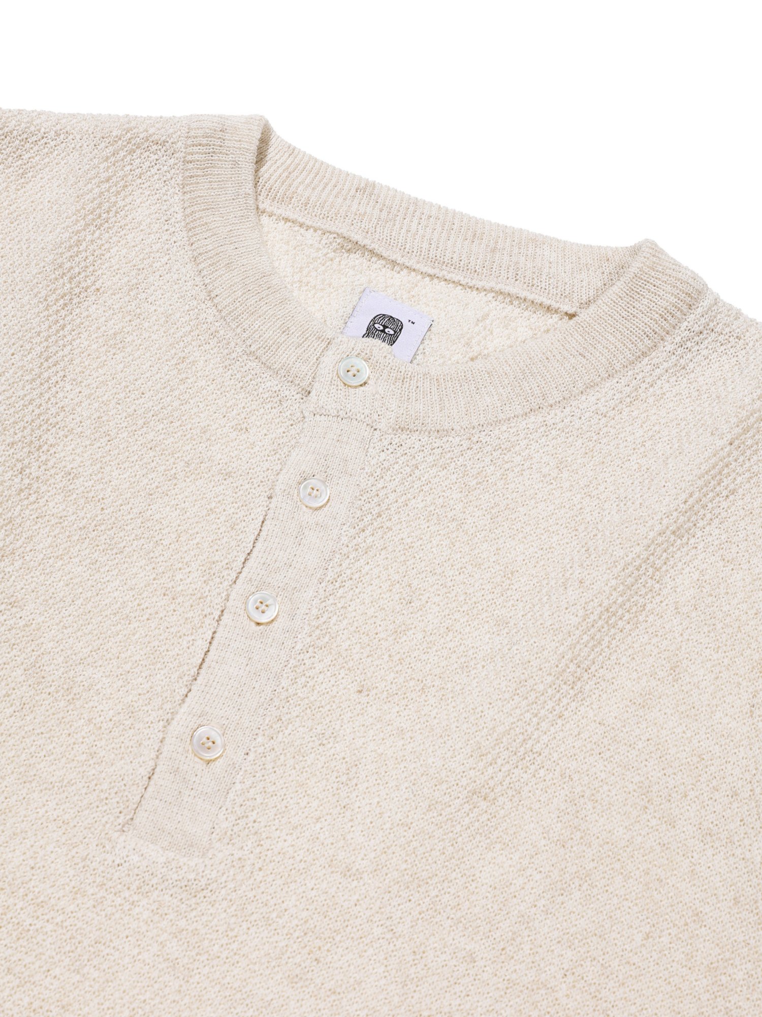 Linen Henry Knit Pull-over (Oatmeal)