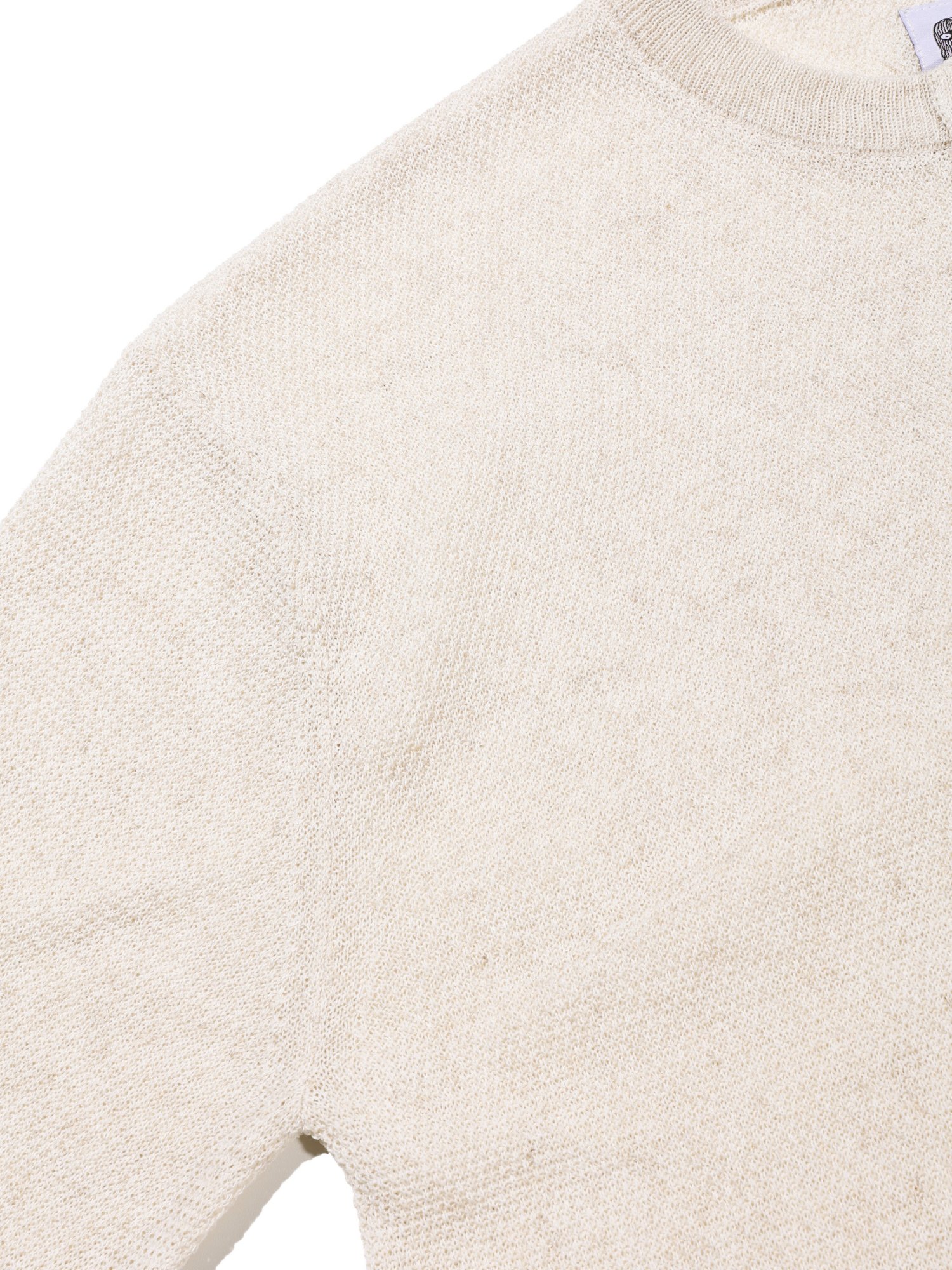 Linen Henry Knit Pull-over (Oatmeal)