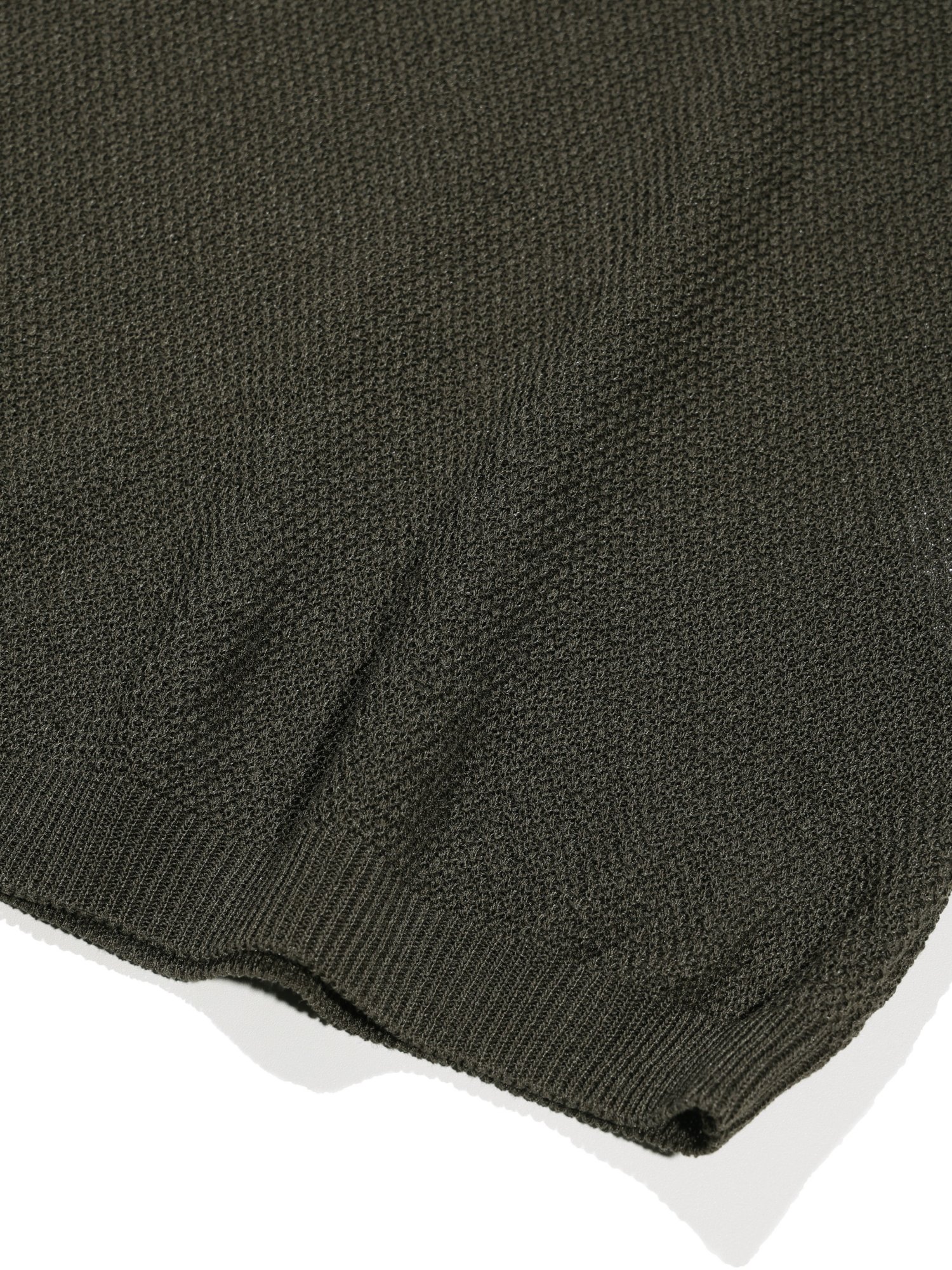 Linen Henry Knit Pull-over (Khaki)