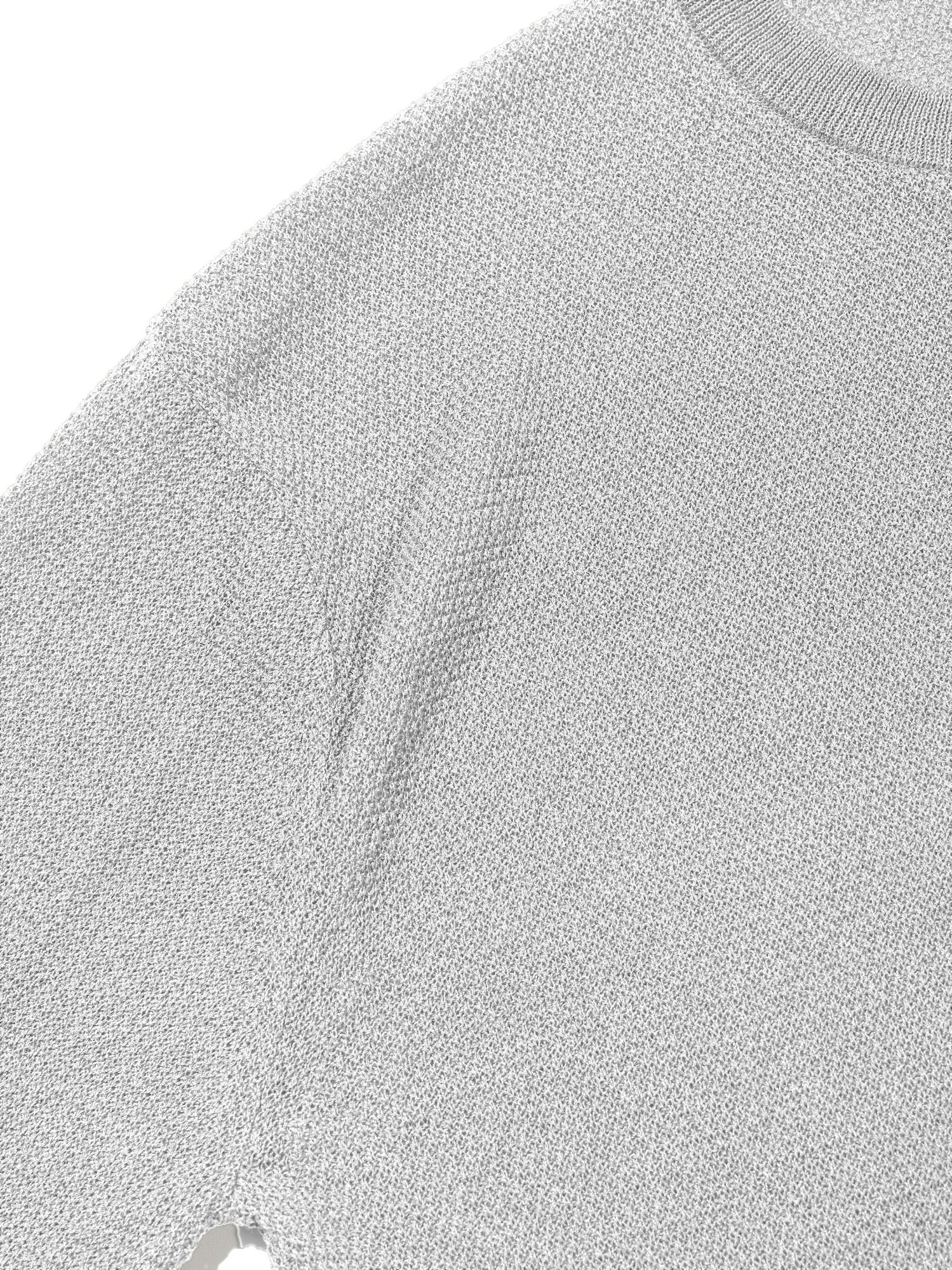 Linen Henry Knit Pull-over (White Melange)