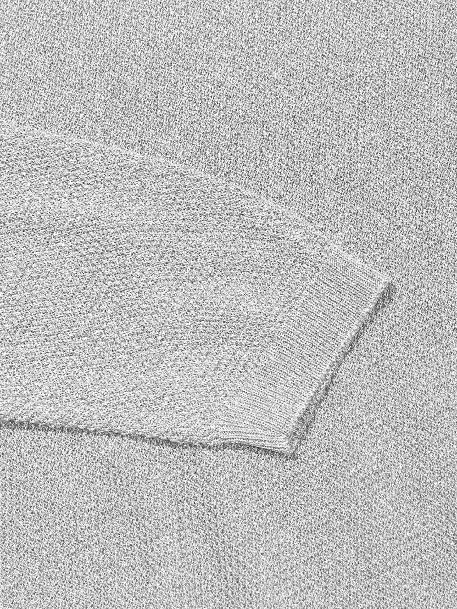 Linen Henry Knit Pull-over (White Melange)