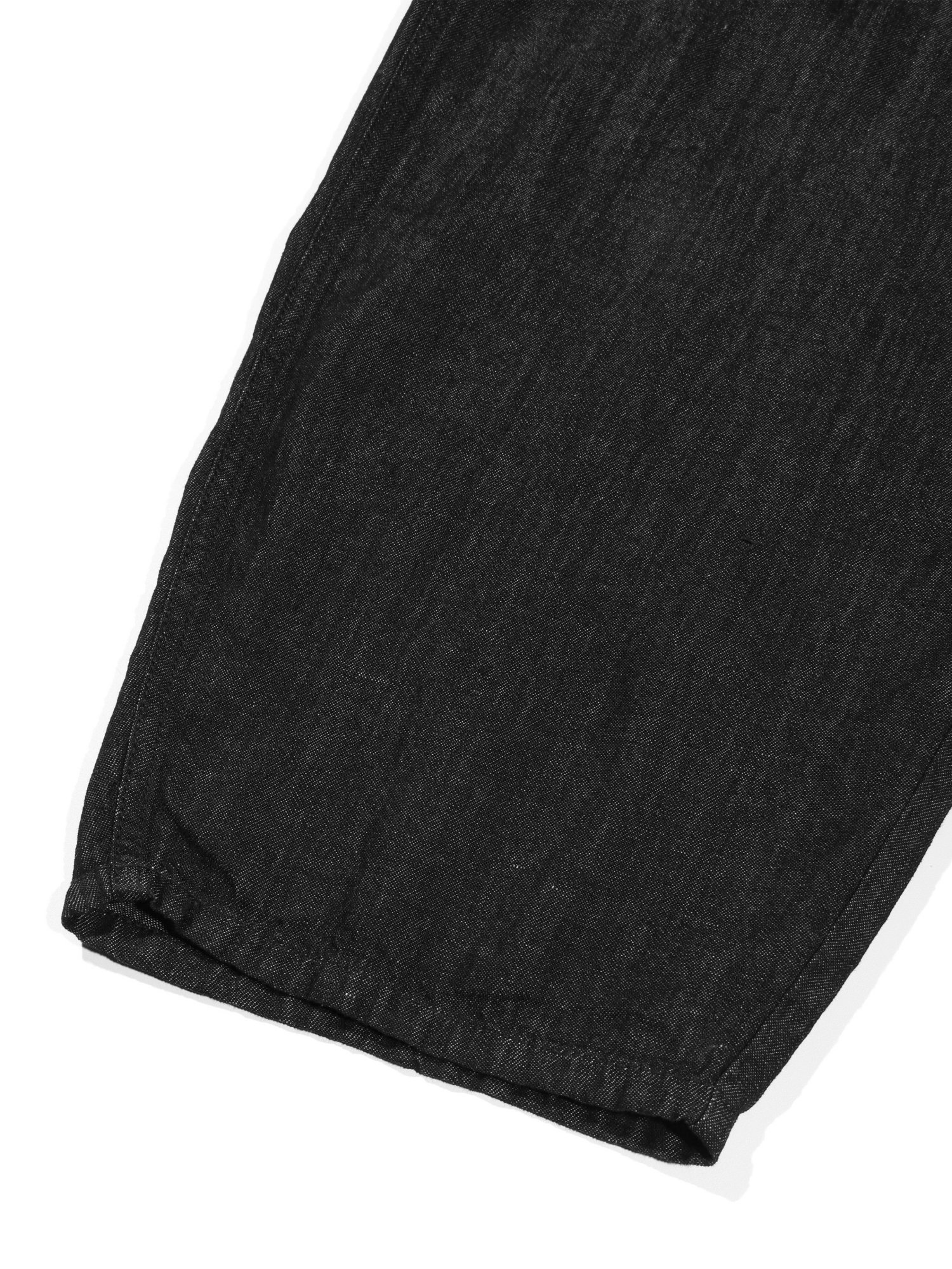 Button-up Linen Denim Pants (Black)