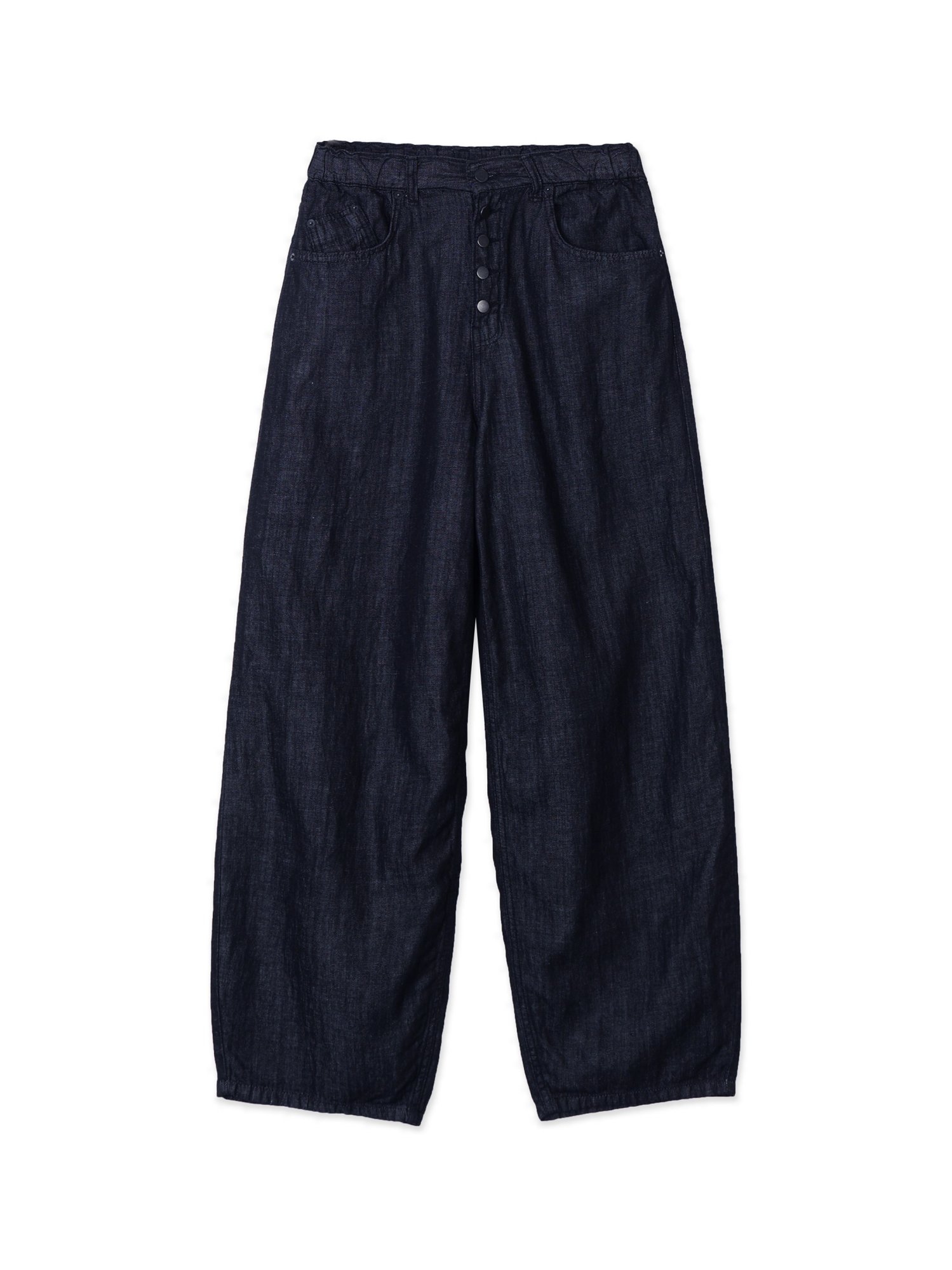 Button-up Linen Denim Pants (Indigo)