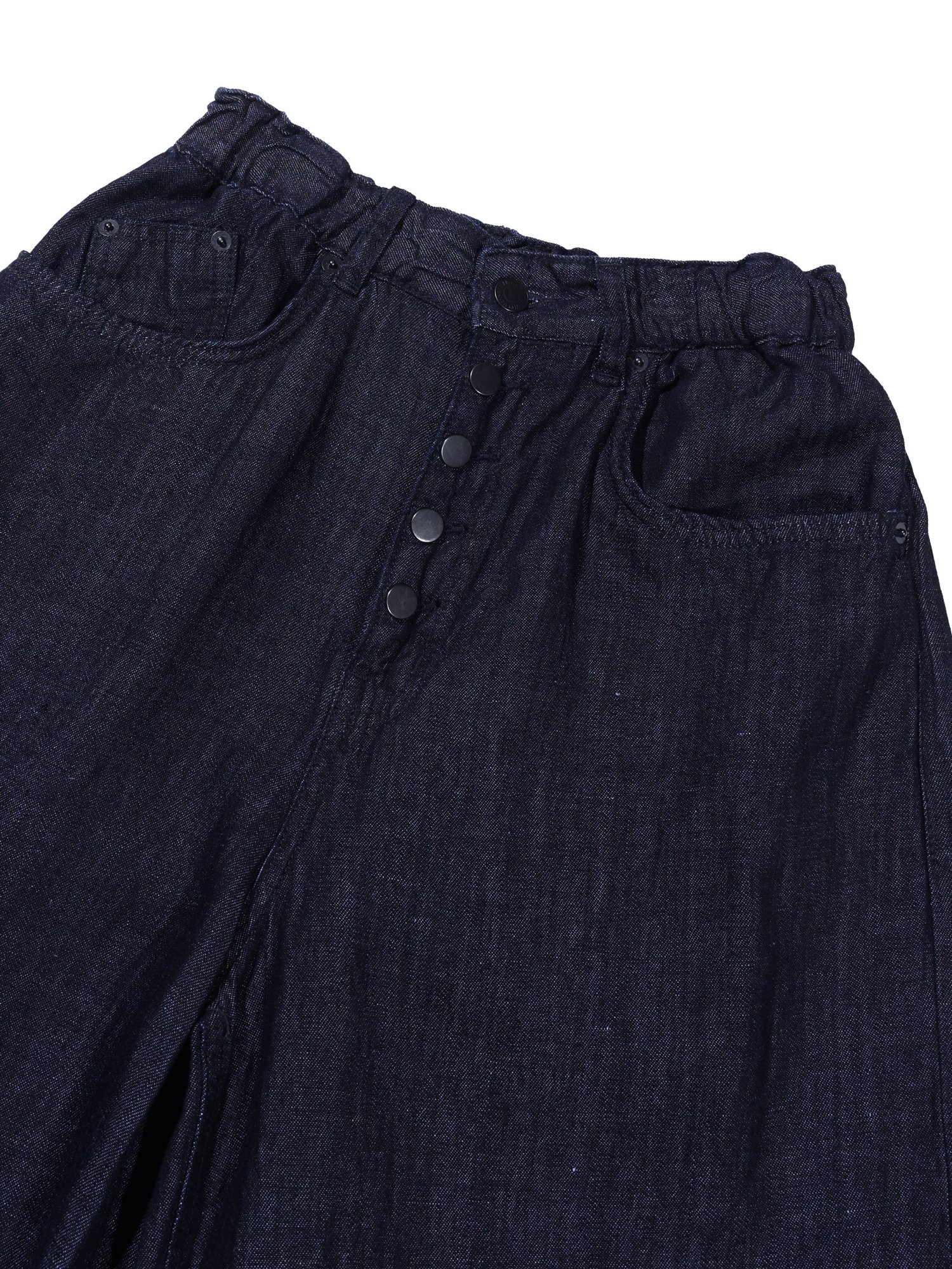 Button-up Linen Denim Pants (Indigo)