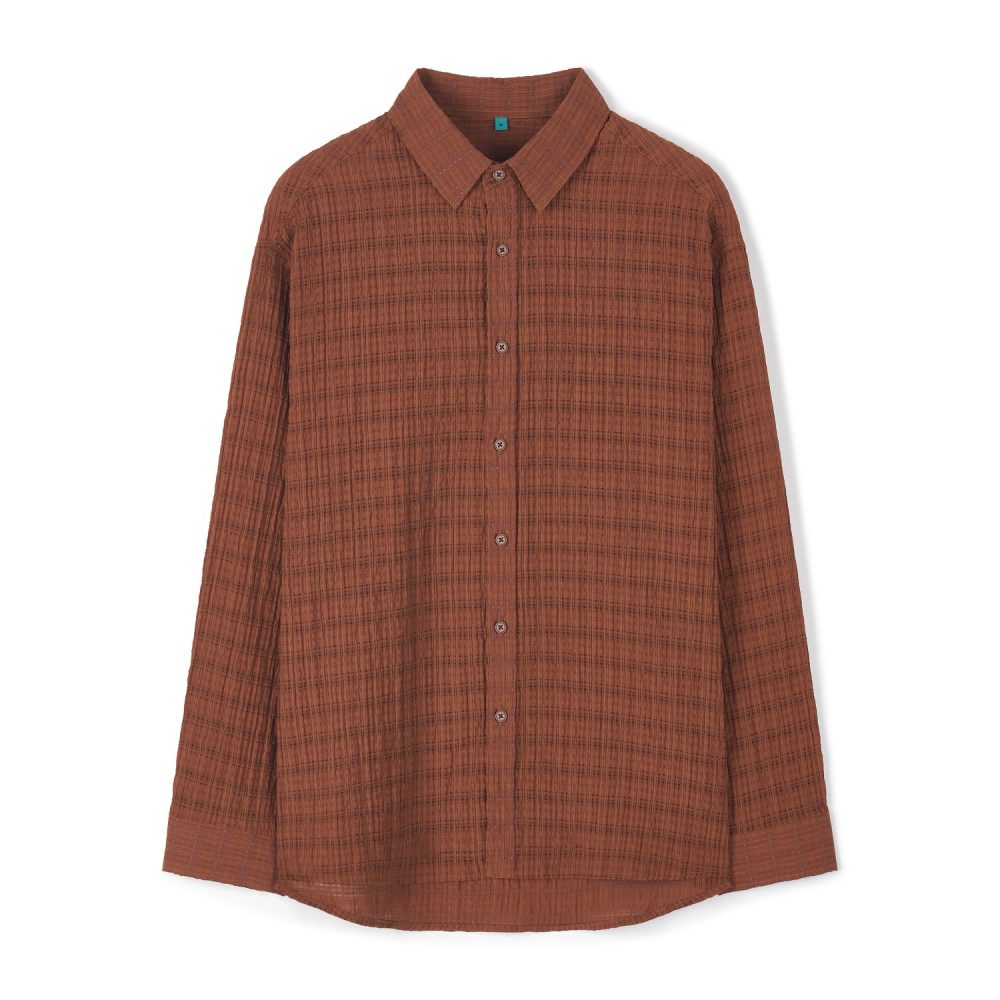 Jacquard Check Shirt (Brown)