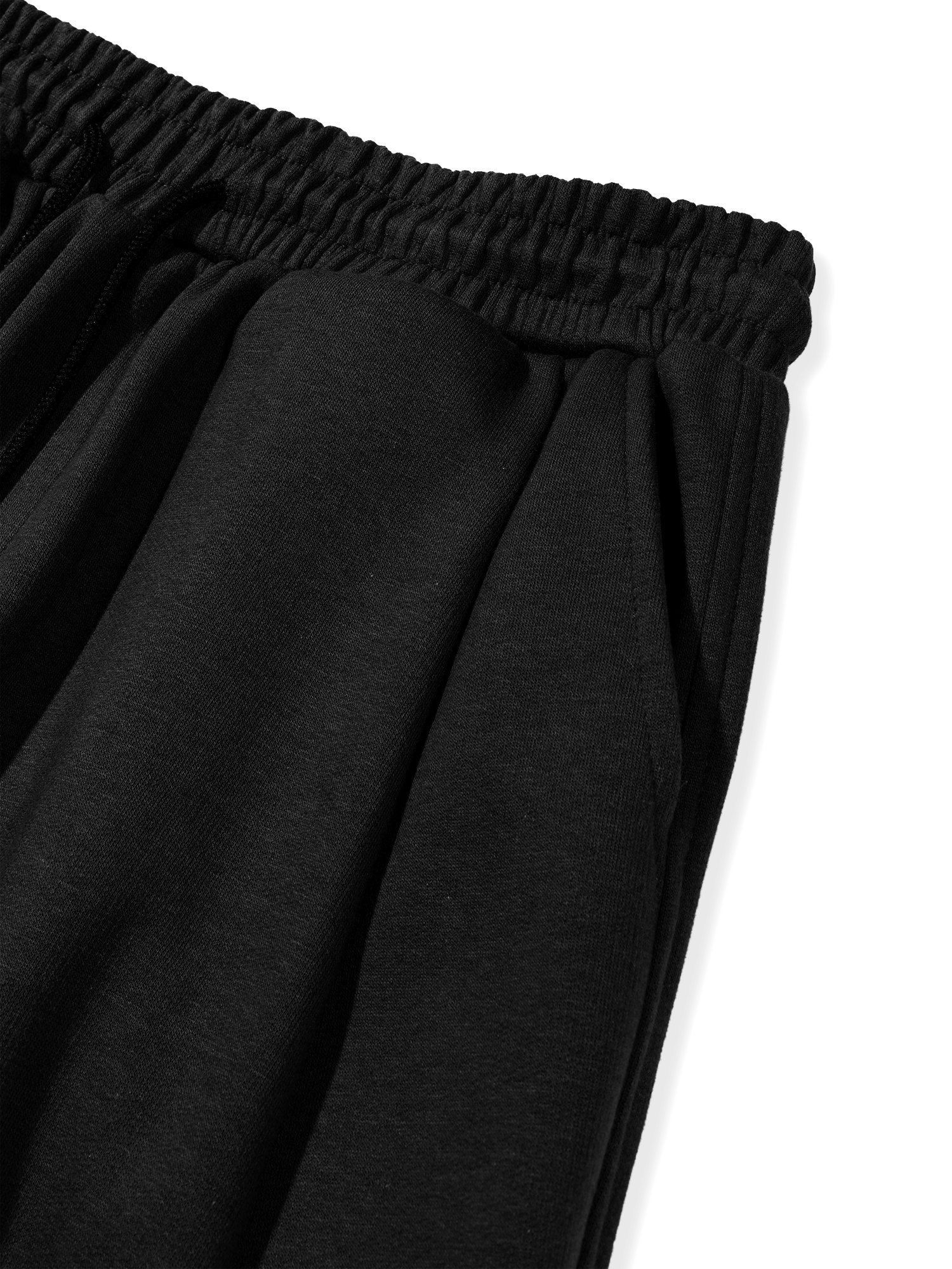 Jersey Folded Wide Pants (Black)