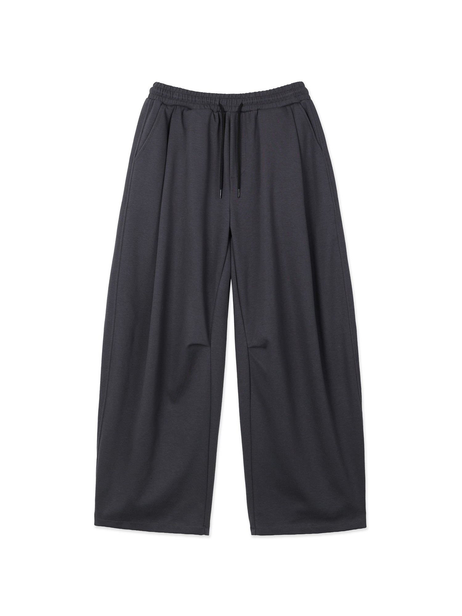 Jersey Folded Wide Pants (Charcoal)