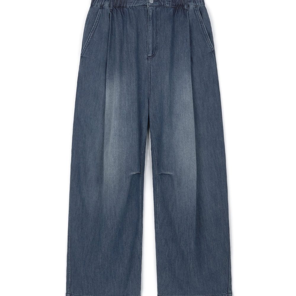 Cool Light Balloon Denim Pants (Mid Blue)