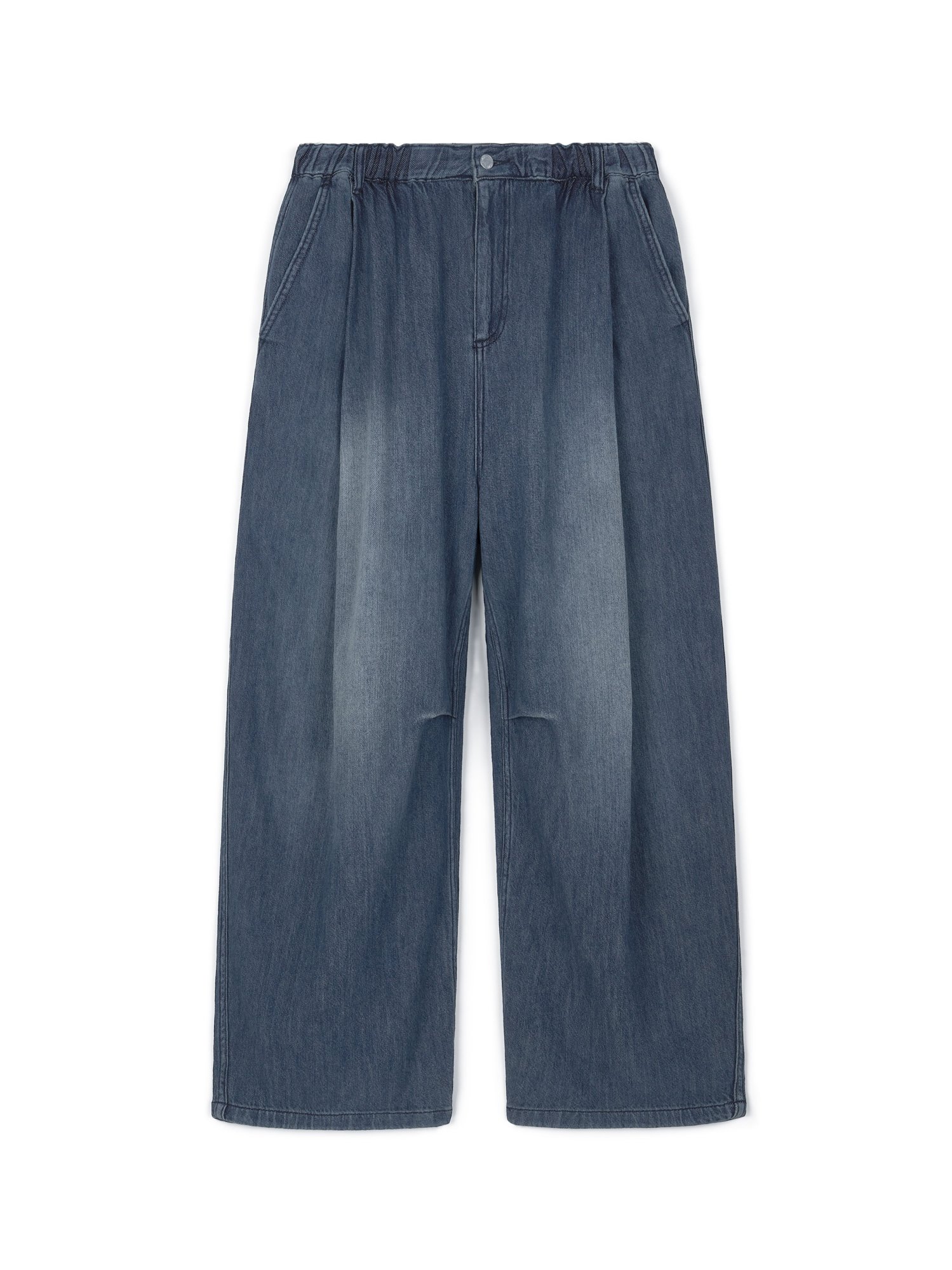 Cool Light Balloon Denim Pants (Mid Blue)