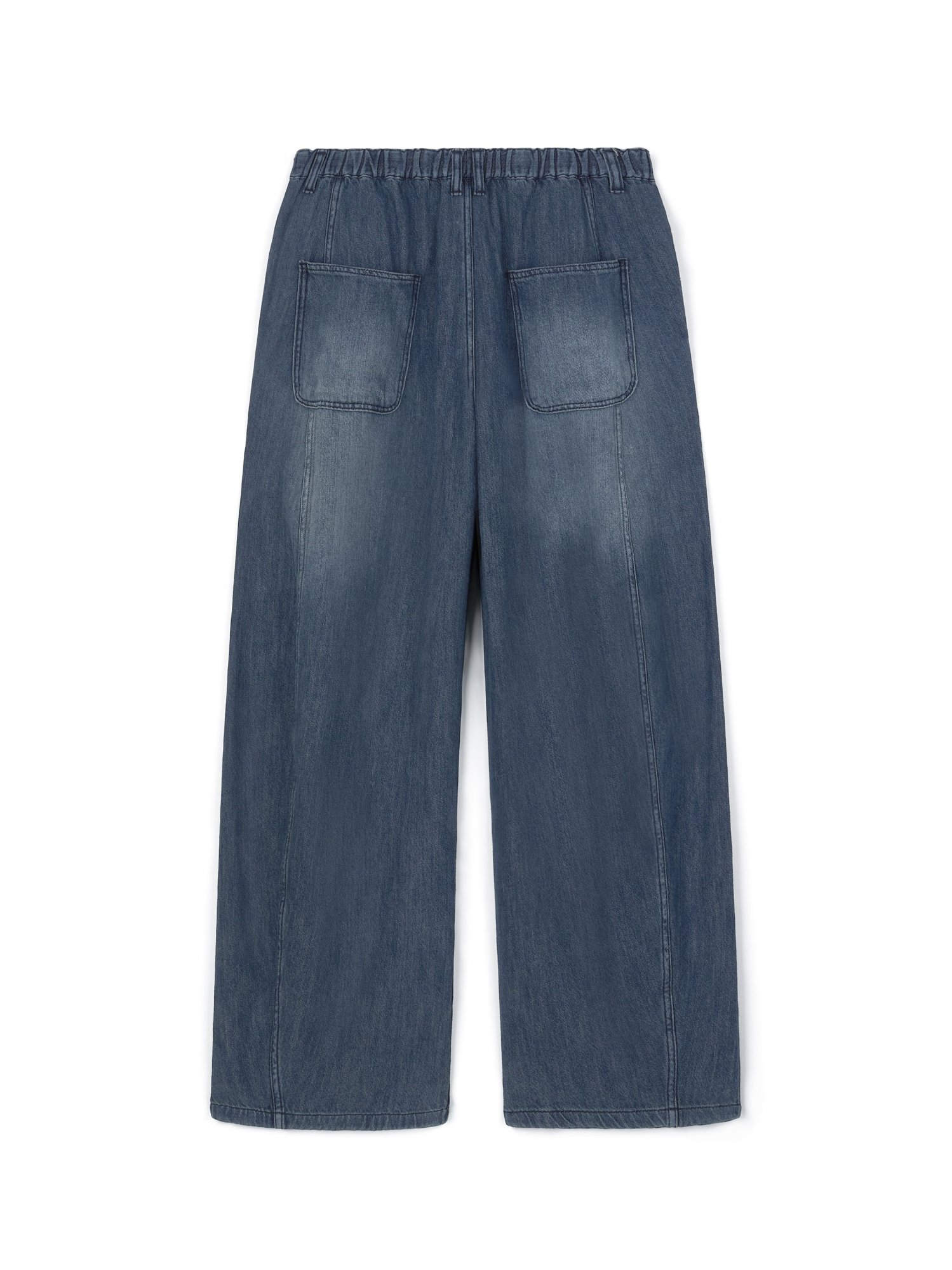 Cool Light Balloon Denim Pants (Mid Blue)