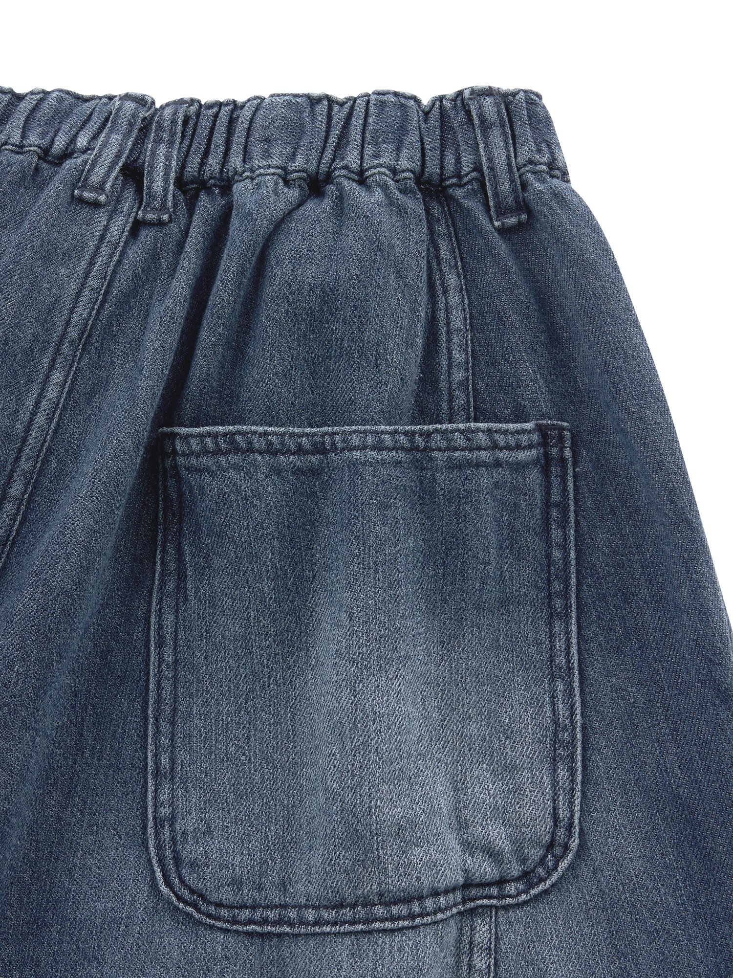 Cool Light Balloon Denim Pants (Mid Blue)