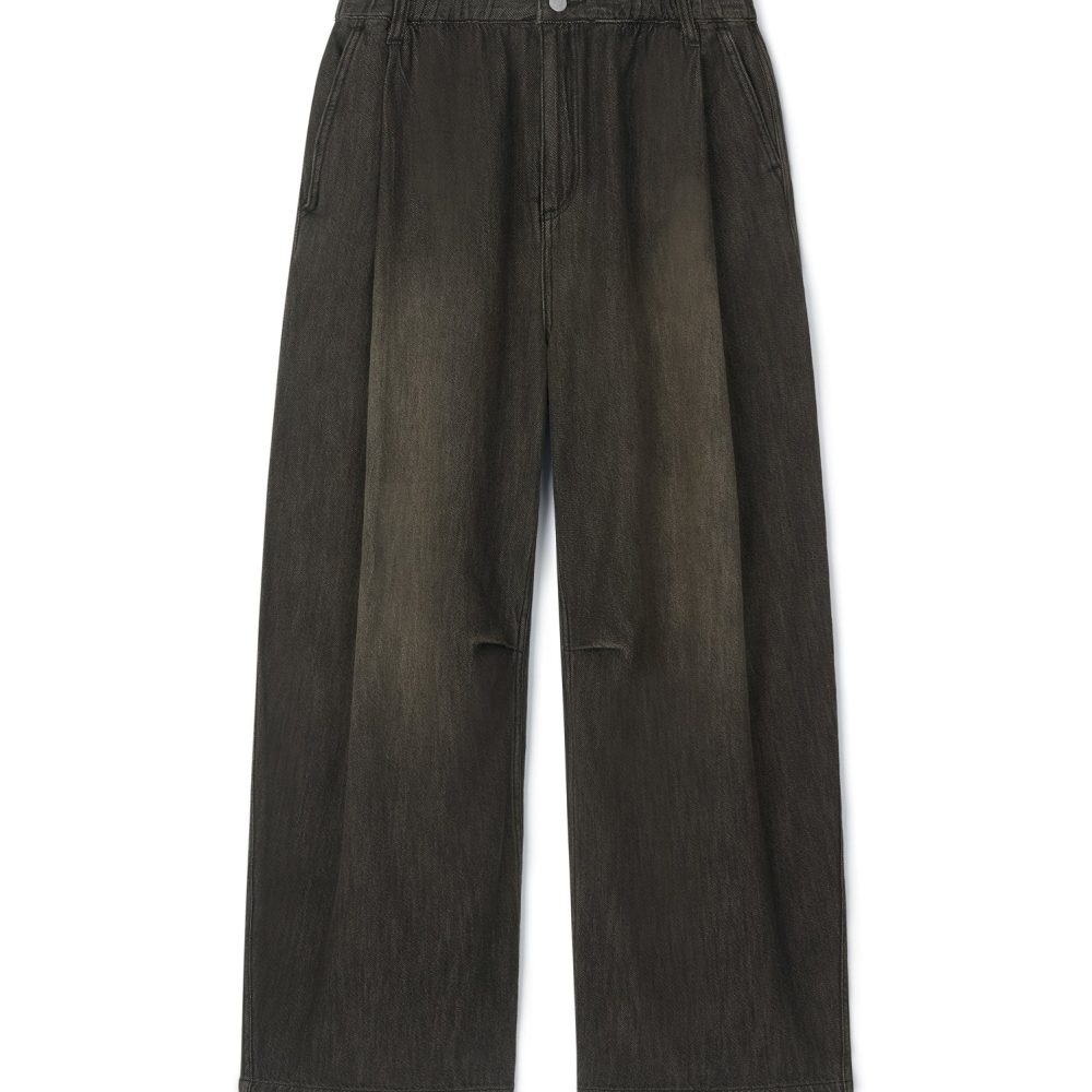 Cool Light Balloon Denim Pants (Black)