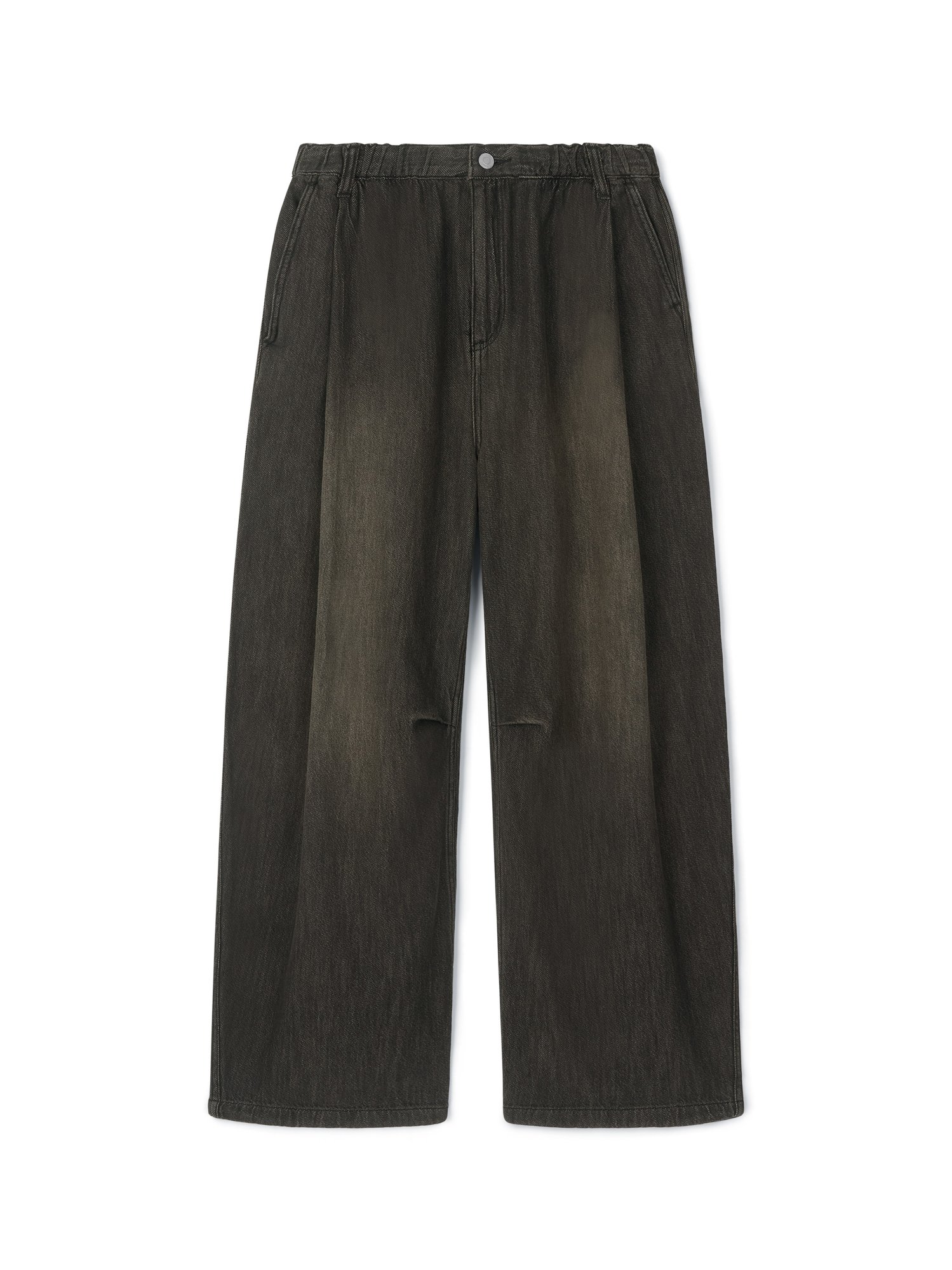 Cool Light Balloon Denim Pants (Black)