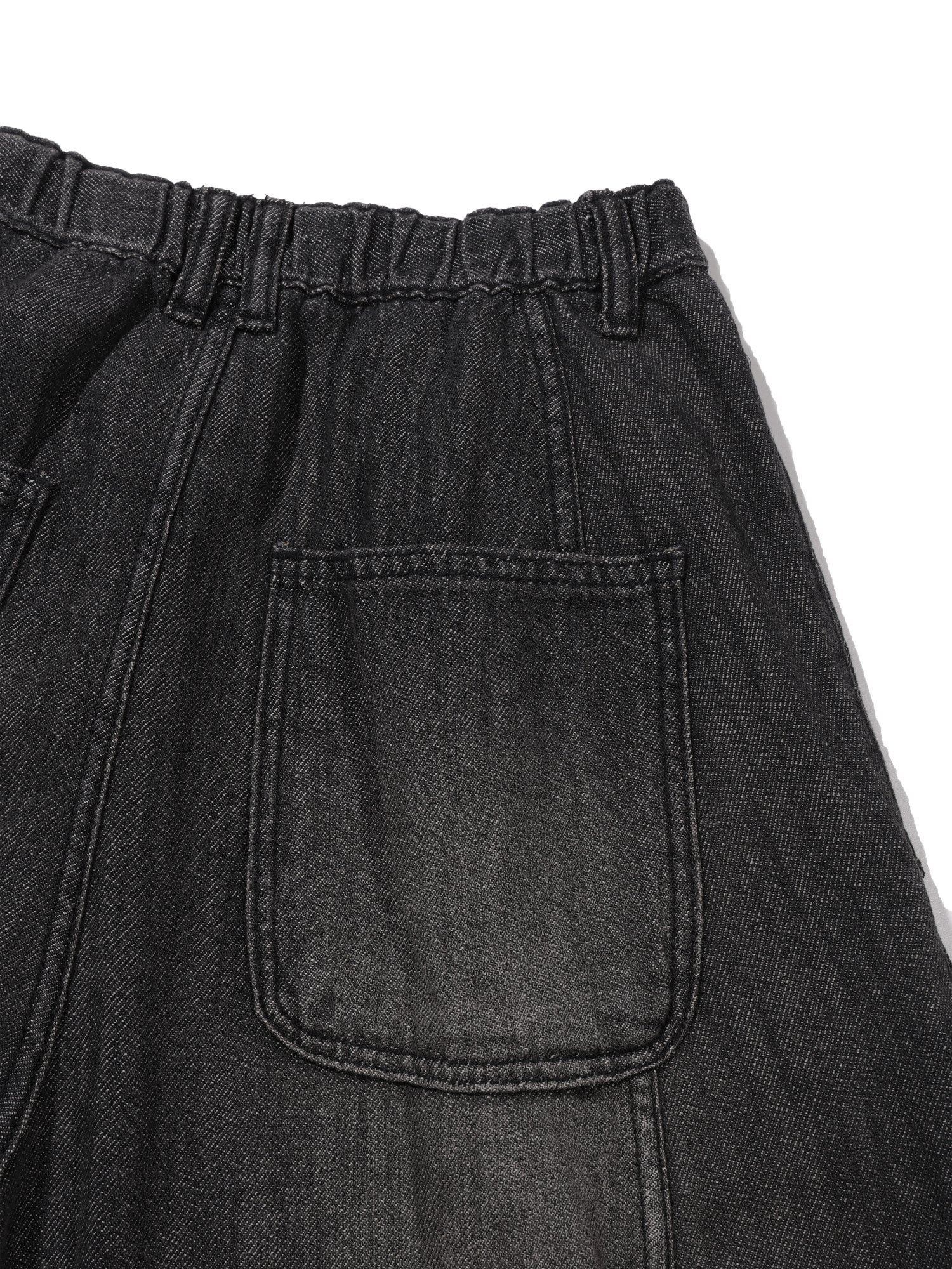 Cool Light Balloon Denim Pants (Black)
