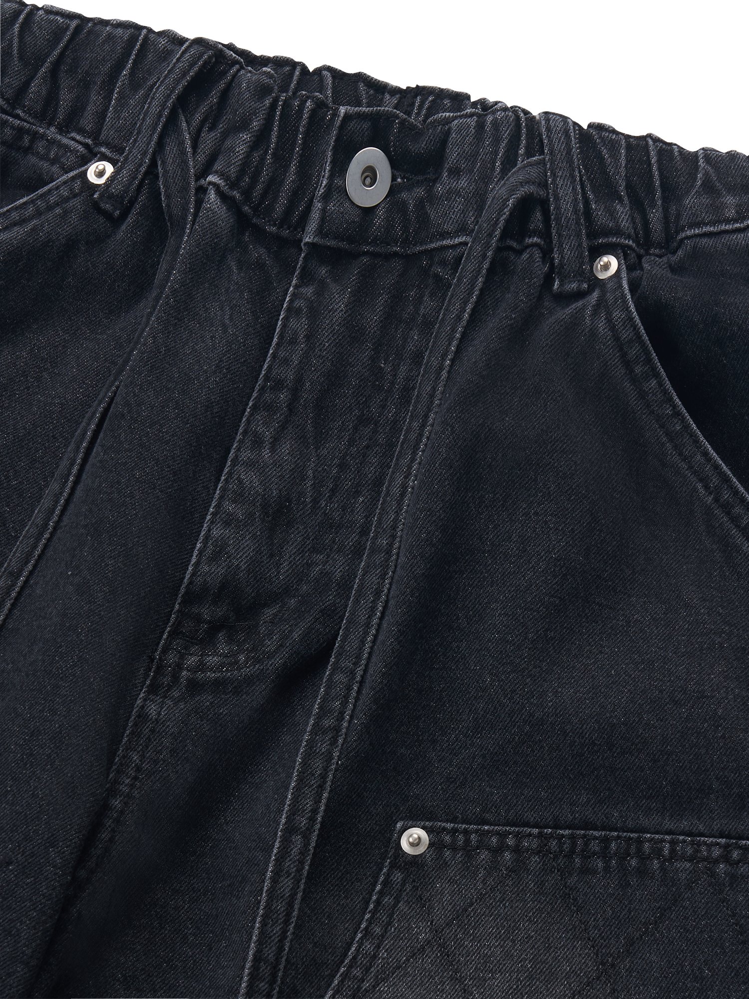 Quilted Double Knee Shorts (Black)