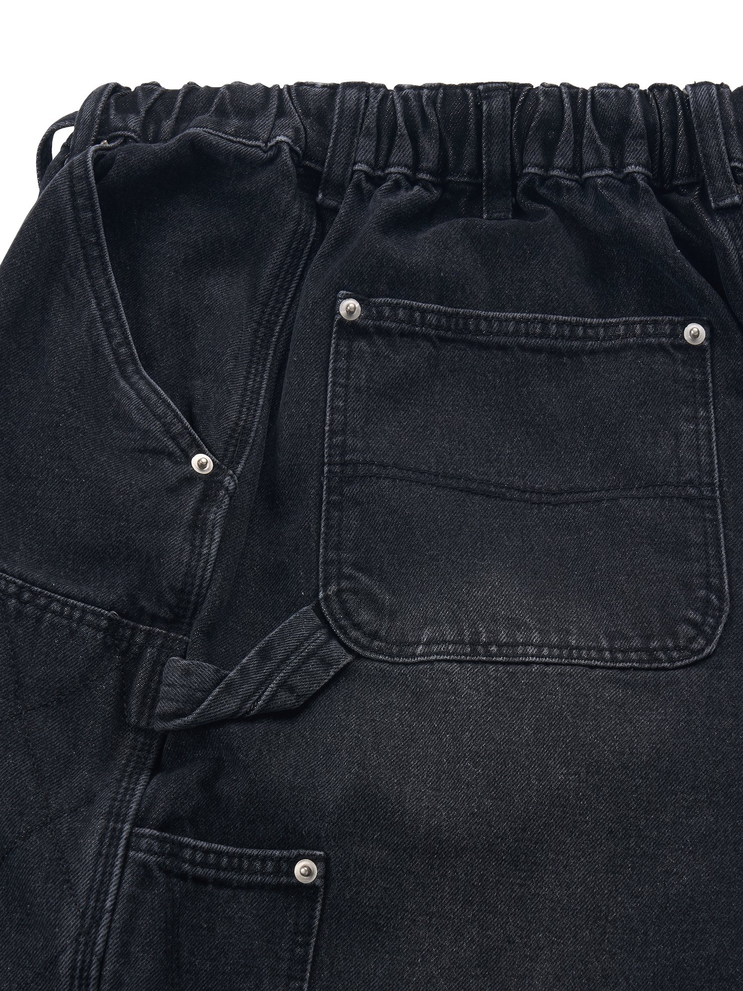 Quilted Double Knee Shorts (Black)