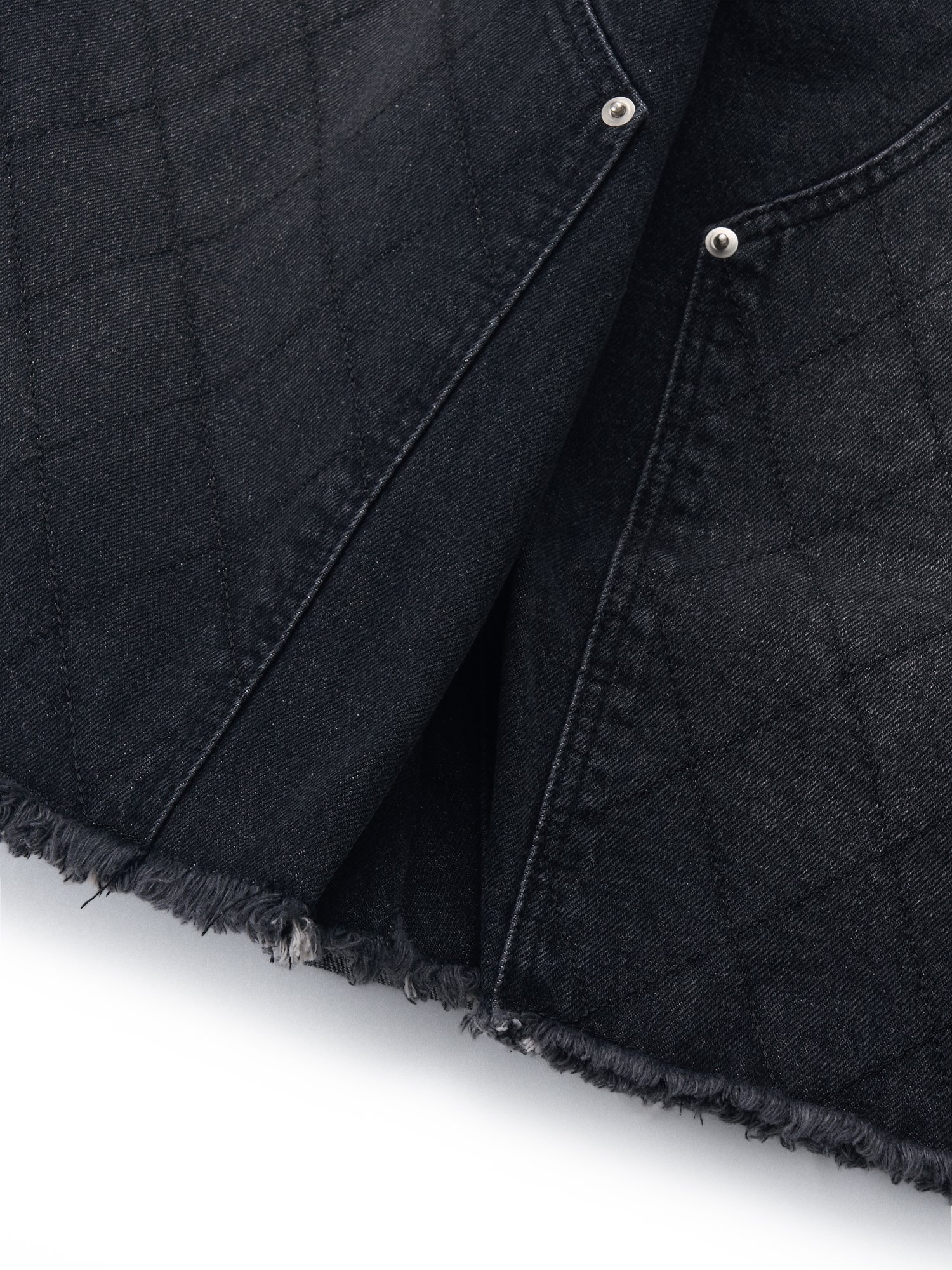 Quilted Double Knee Shorts (Black)