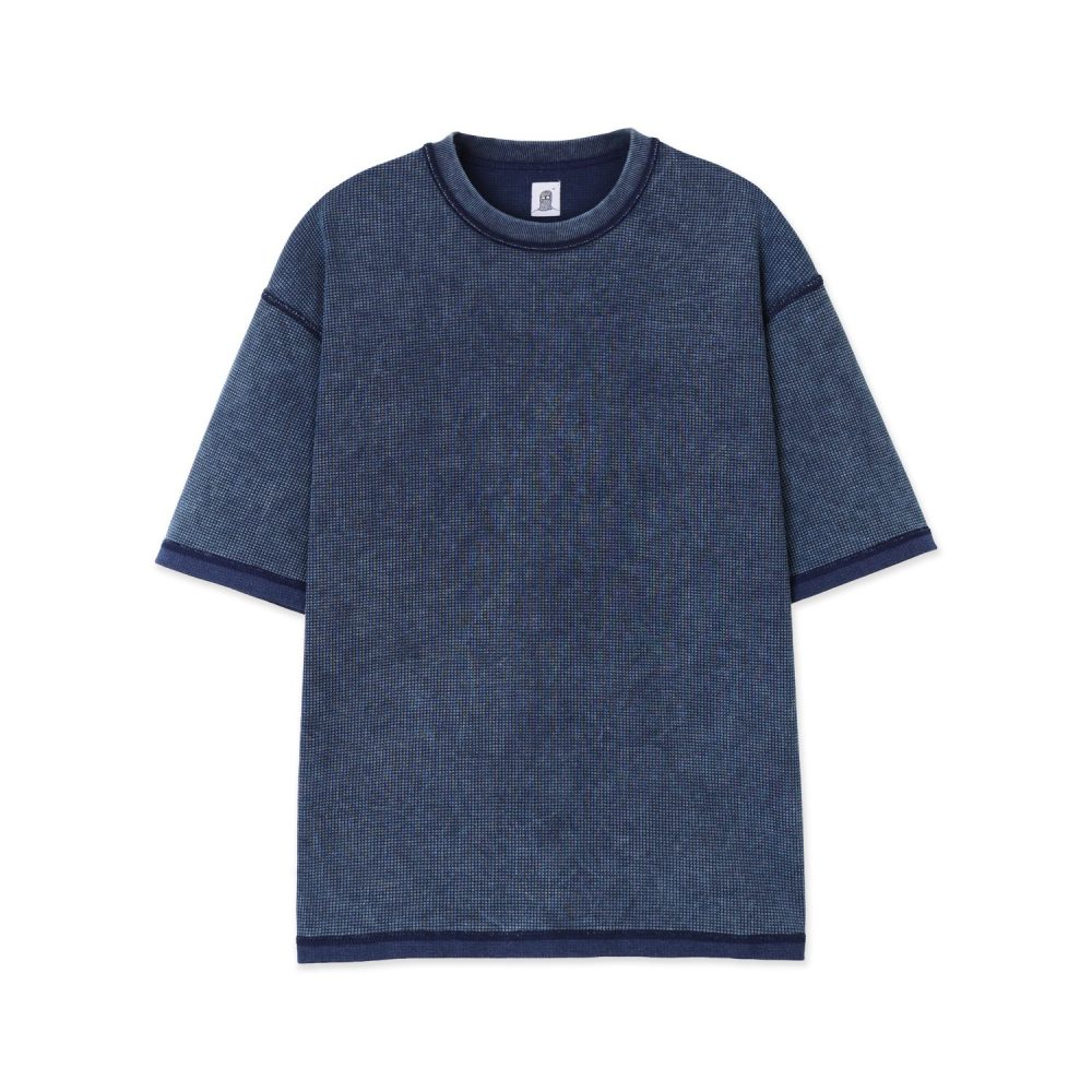 Fade Waffle Short Sleeve (Navy)