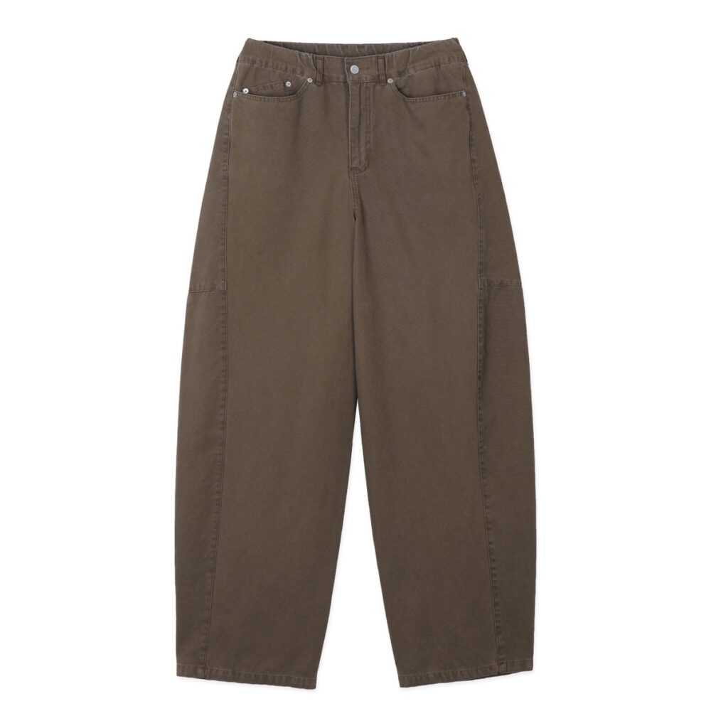 Plain Twist Pants (Brown)