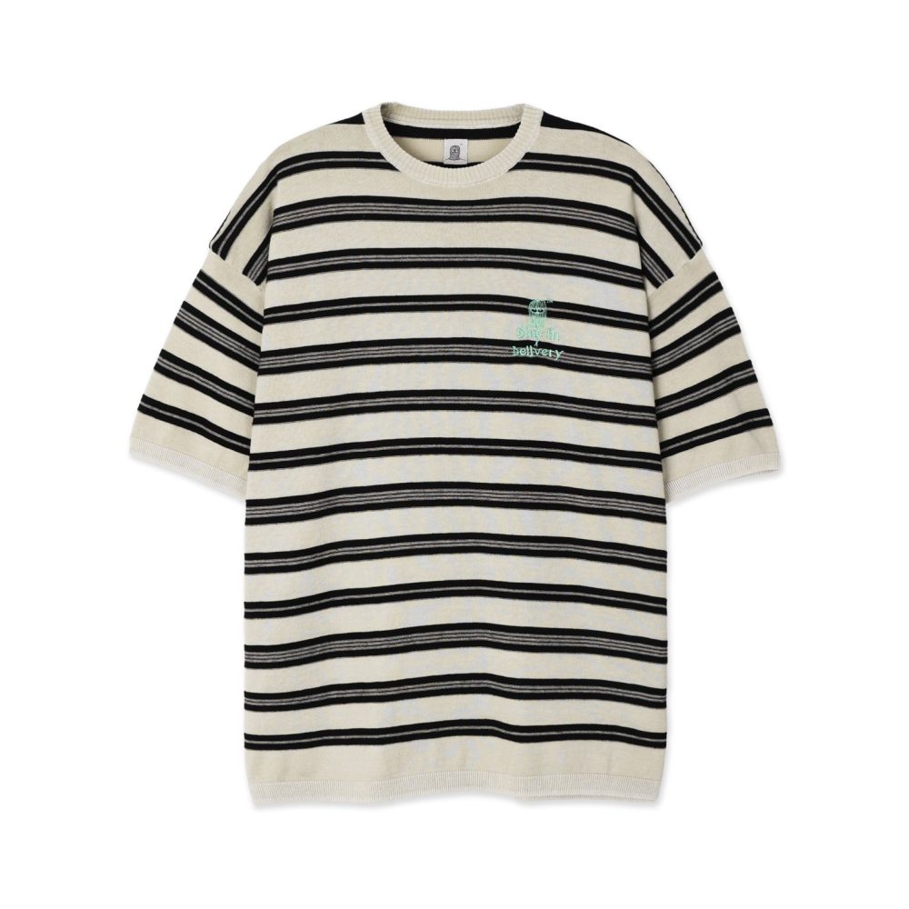 3-Line Round Stripe Knit (Beige)