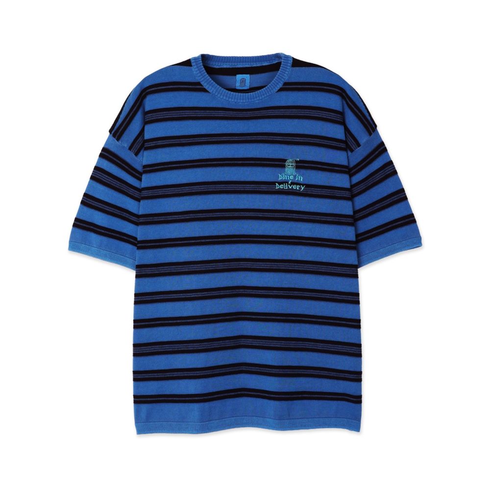 3-Line Round Stripe Knit (Blue)