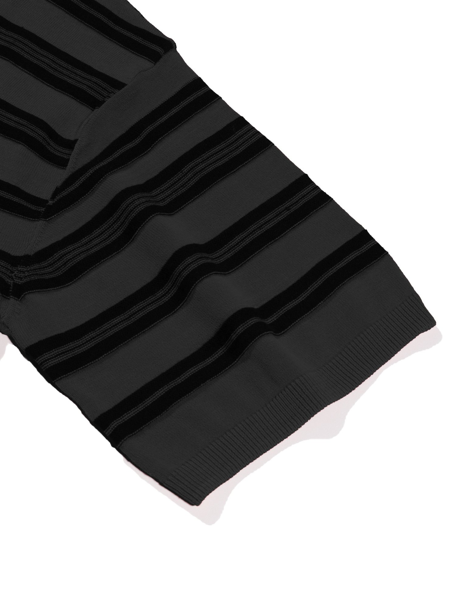 3-Line Round Stripe Knit (Charcoal)